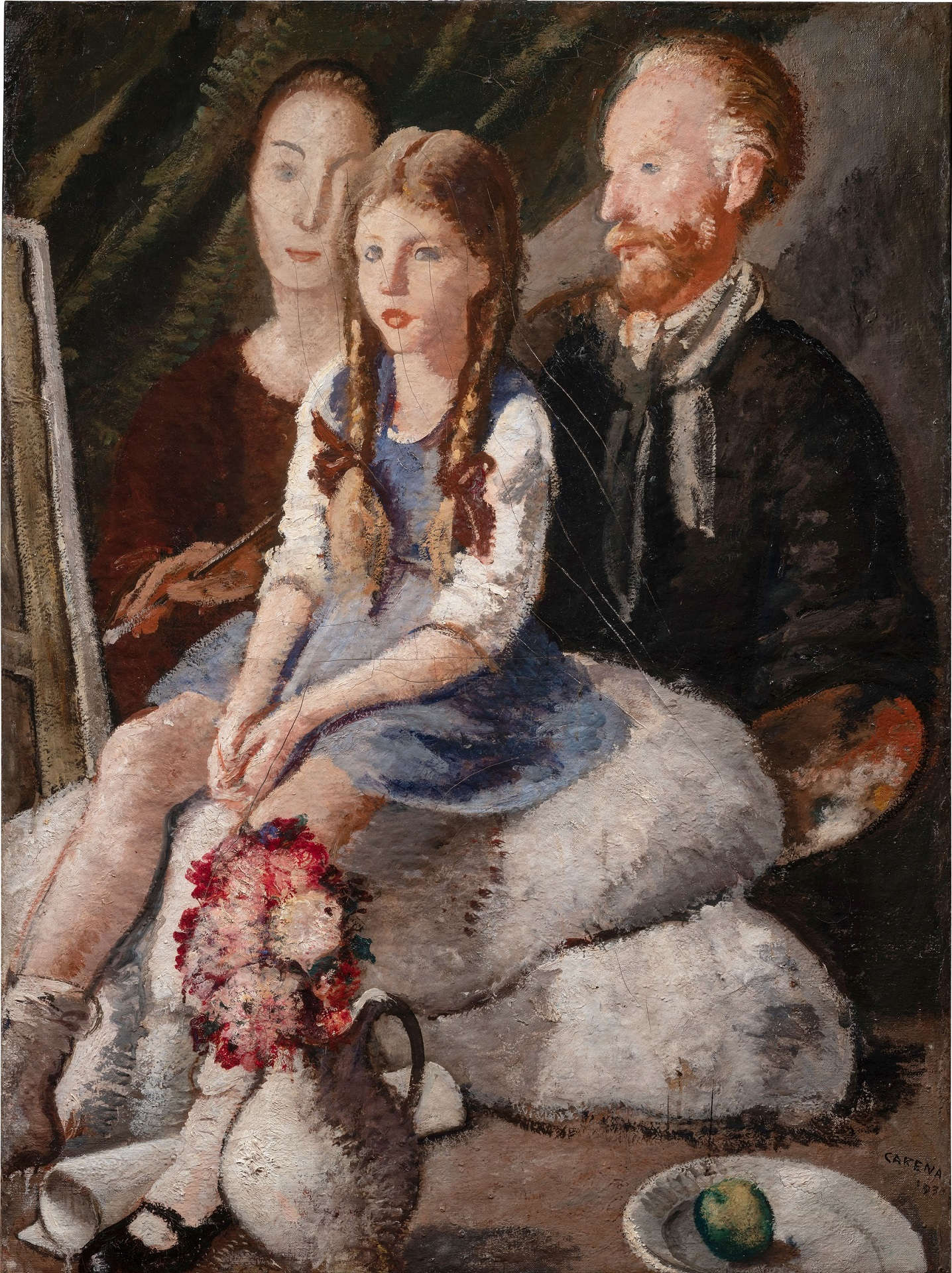 Felice Carena, La famiglia (1927; olio su tela, 90 x 119,5 cm; Collezione Eredi Carena). Foto: C. Giusti