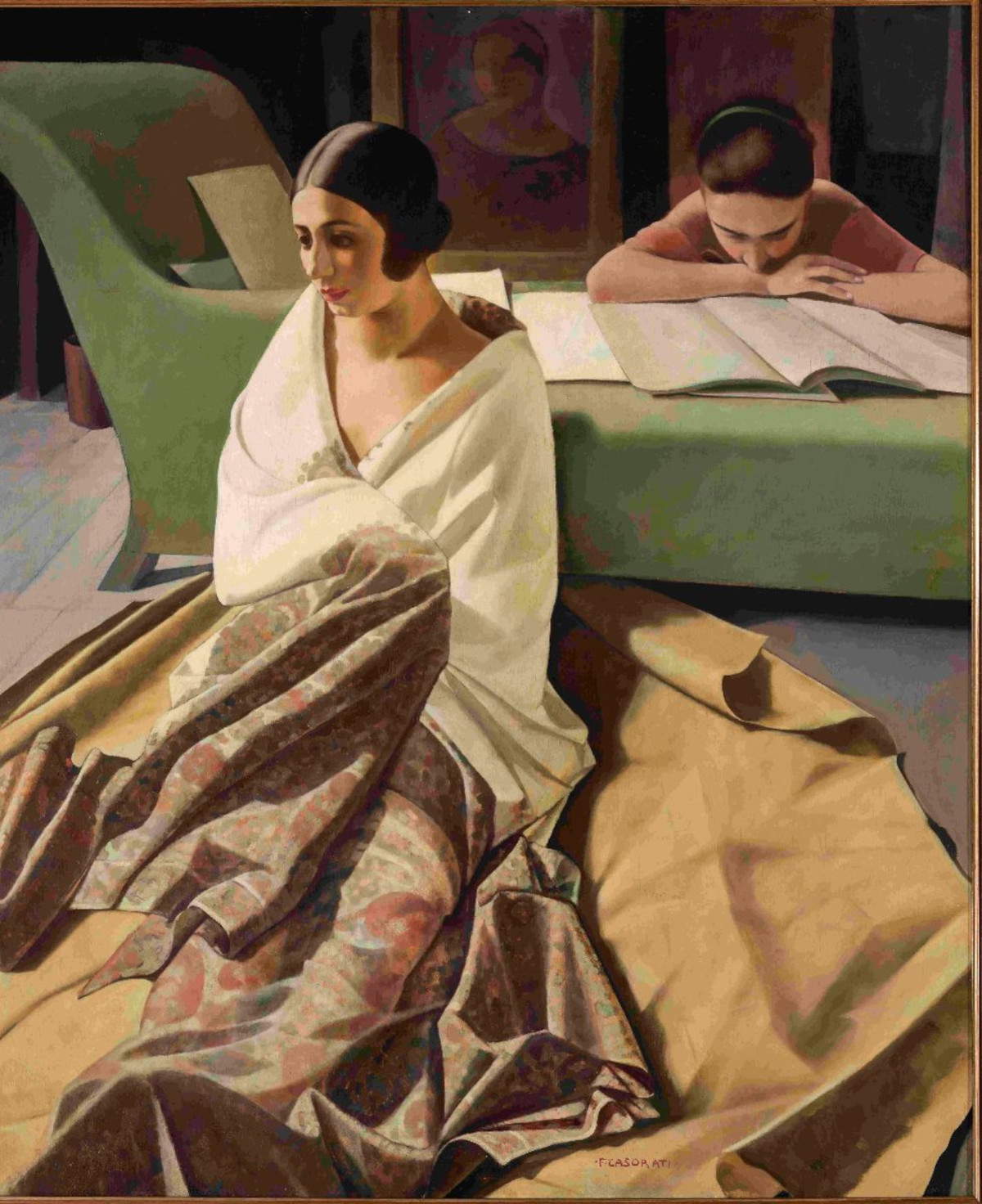 Felice Casorati, Raja (1924-1925; temple sobre tabla, 120 x 100 cm; Venecia, colección particular) © Matteo De Fina Felice Casorati, Raja (1924-1925; temple sobre tabla, 120 x 100 cm; Venecia, colección particular) © Matteo De Fina