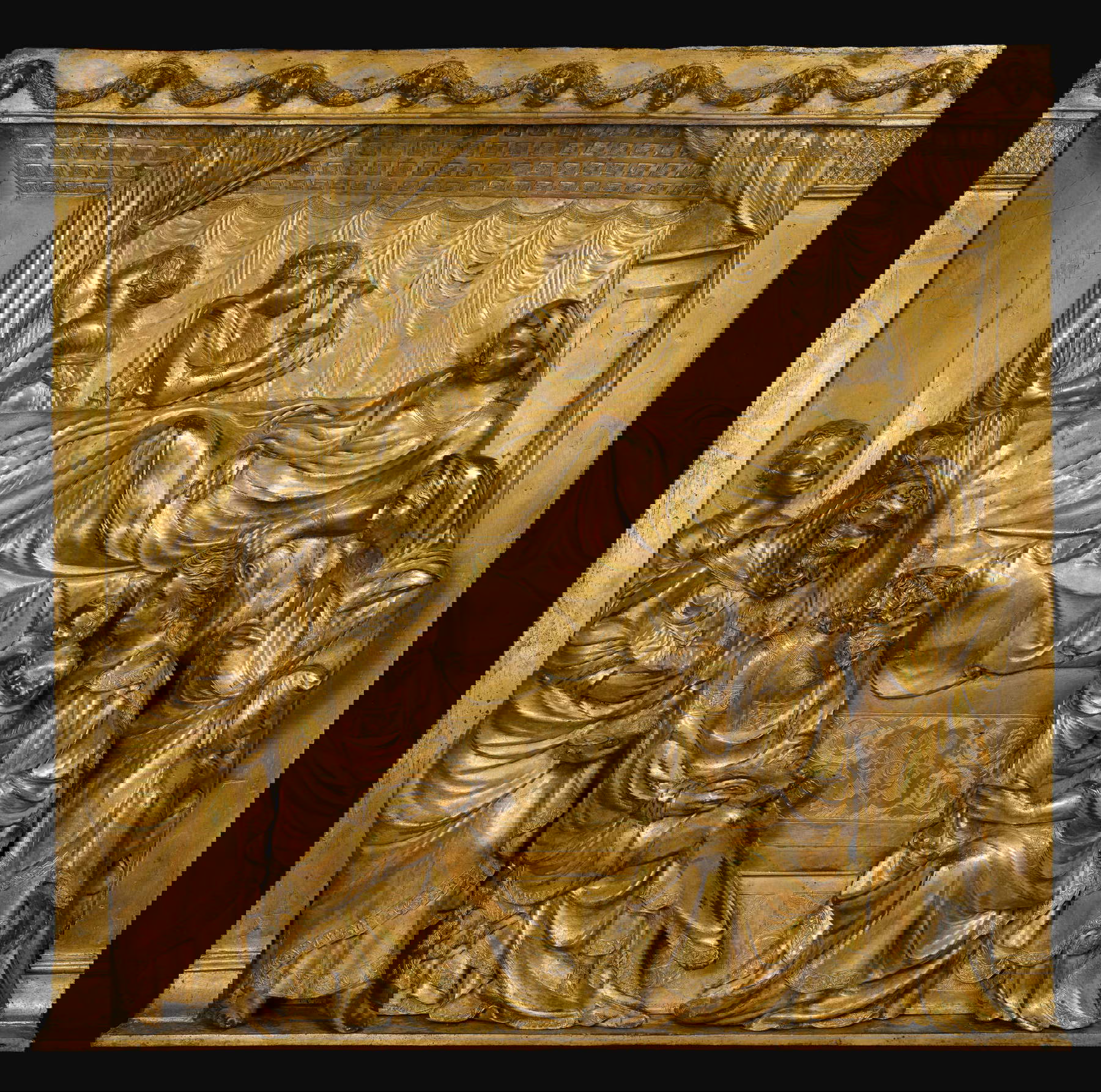 Giovanni di Turino, Nascita del Battista, dopo il restauro. Foto OPD (Cristian Ceccanti)