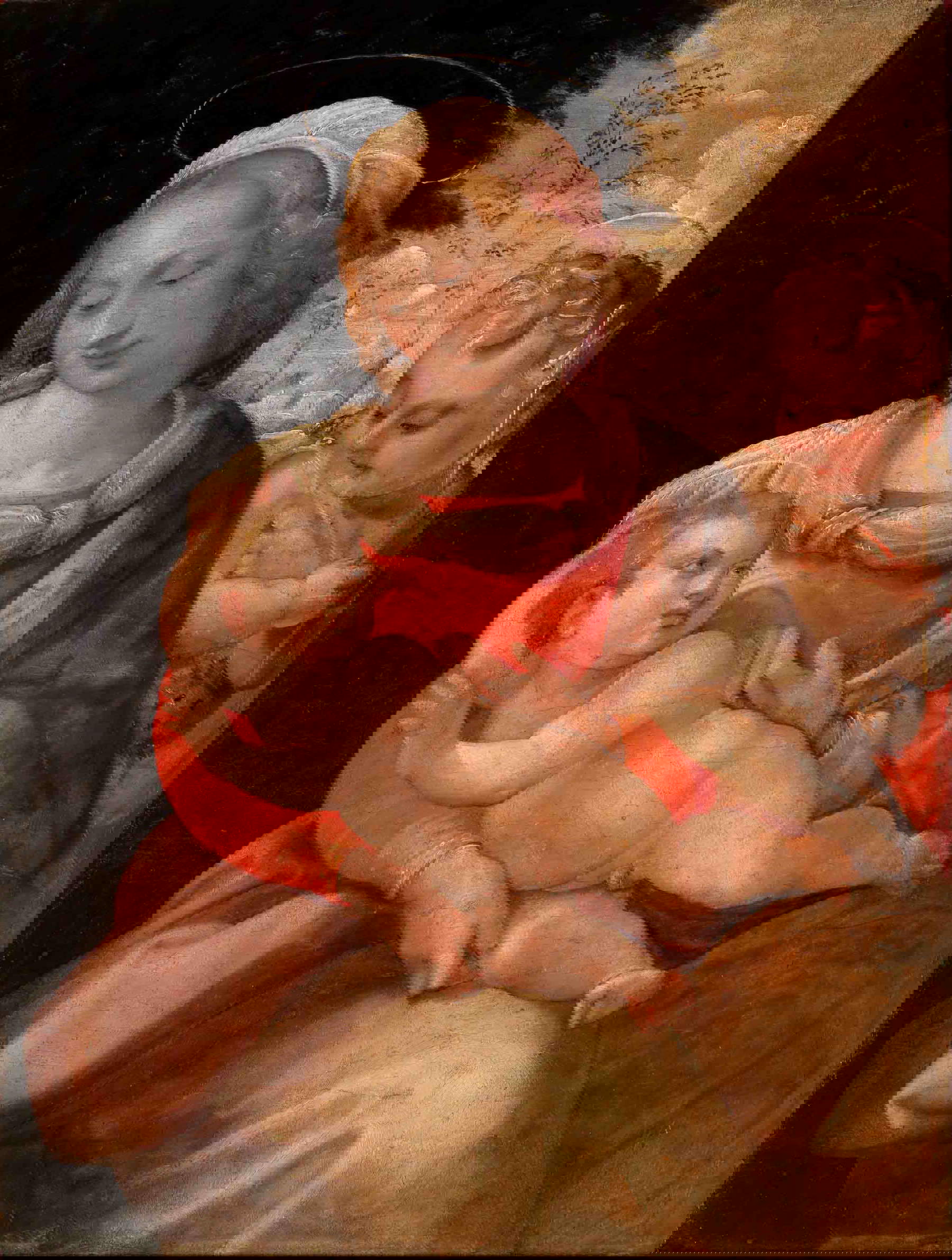 Francesco del Brina (Florence vers 1540-1586) (attribué), Madone et enfant avec saint Jean, vers 1570 ; huile sur panneau, 59x44 cm ; Prato, Museo di Palazzo Pretorio, inv. 1270)