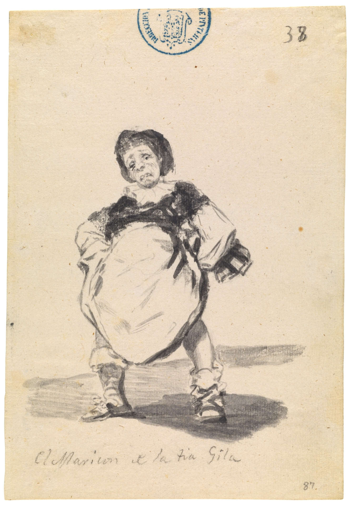 Francisco Goya, El maricón de tía Gila (1814-1823; grabado, 206 x 142 mm; Madrid, Prado) Francisco Goya, El maricón de tía Gila (1814-1823; grabado, 206 x 142 mm; Madrid, Prado)