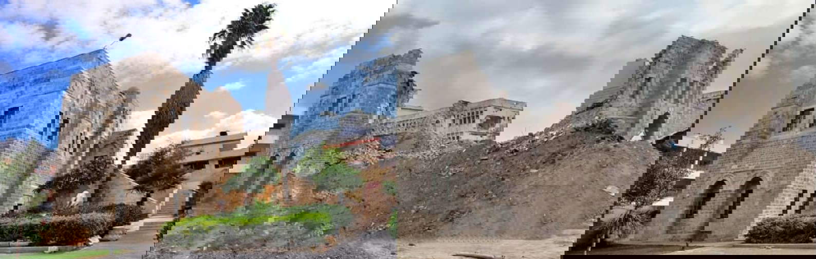 Palacio Al-Pasha antes y después. Foto: Ministerio de Turismo de Palestina Palacio Al-Pasha antes y después. Foto: Ministerio de Turismo de Palestina