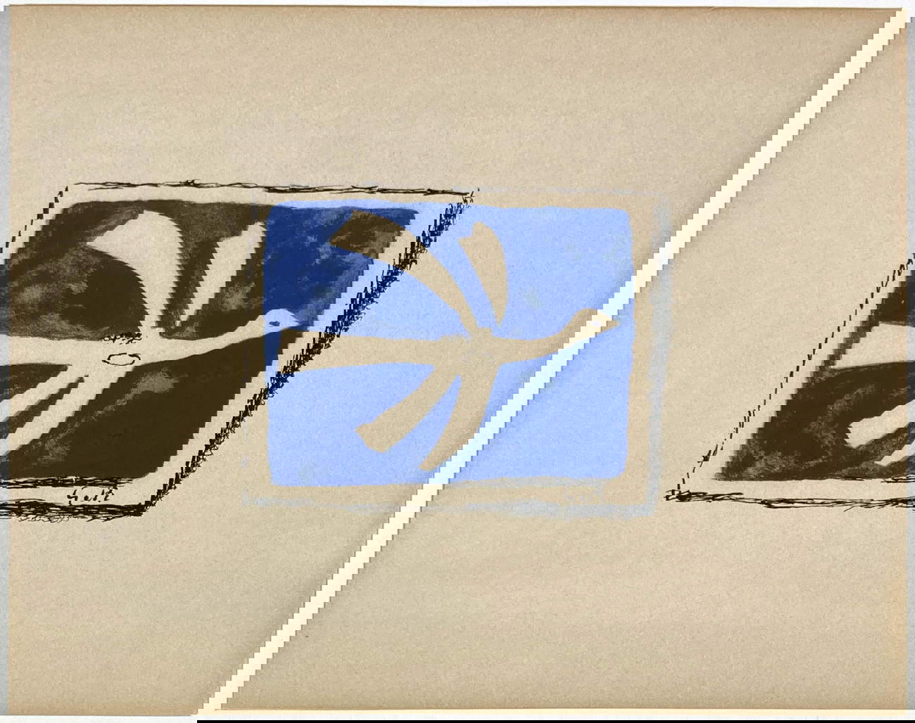 Georges Braque, Colomba (litografia, 253 x 328 mm; Firenze, Fondazione Il Bisonte ETS)