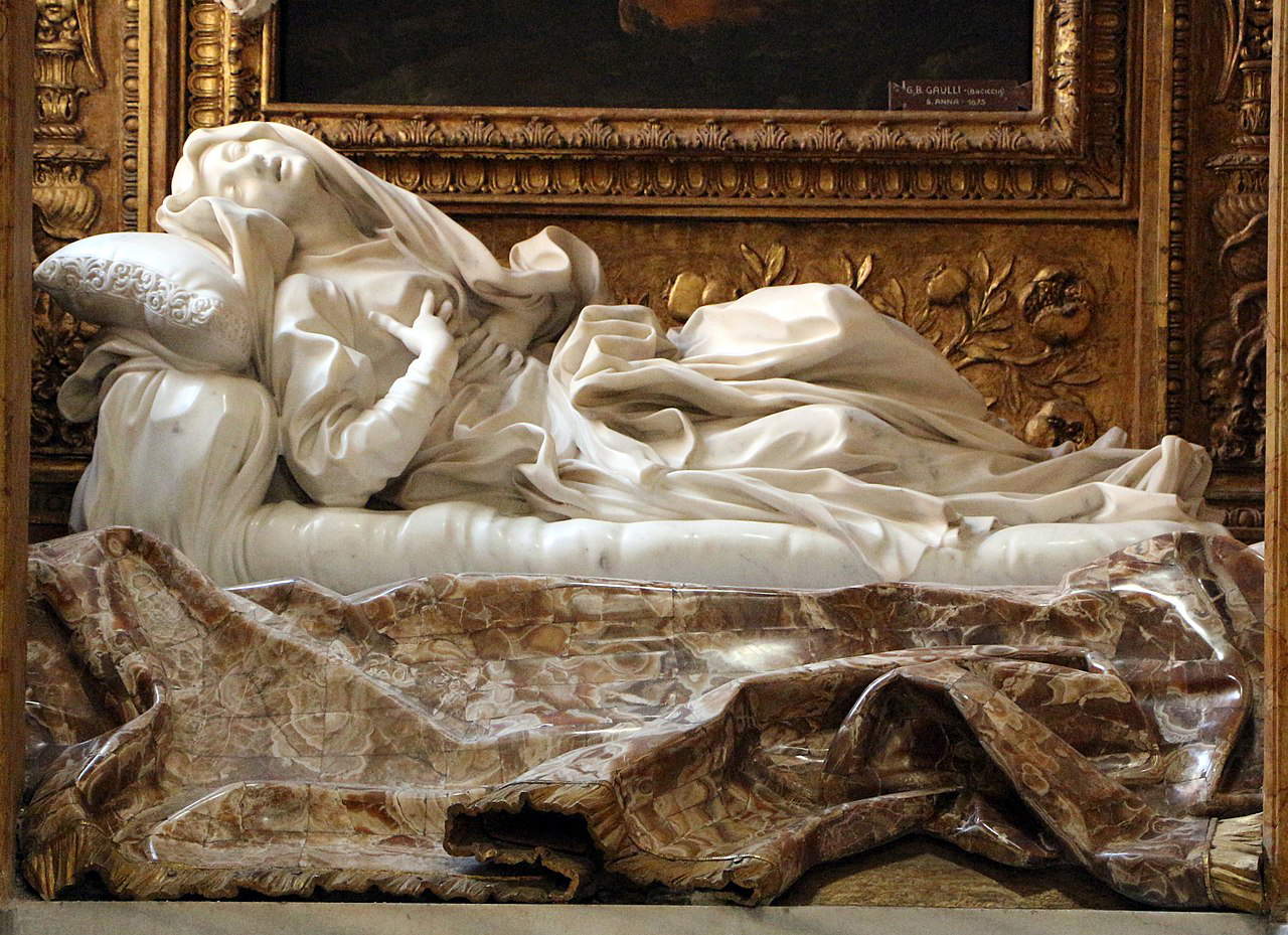 Gian Lorenzo Bernini, Ekstase der seligen Ludovica Albertoni (1671-1675; Marmor und Jaspis, 188 cm; Rom, San Francesco a Ripa) Gian Lorenzo Bernini, Ekstase der seligen Ludovica Albertoni (1671-1675; Marmor und Jaspis, 188 cm; Rom, San Francesco a Ripa)