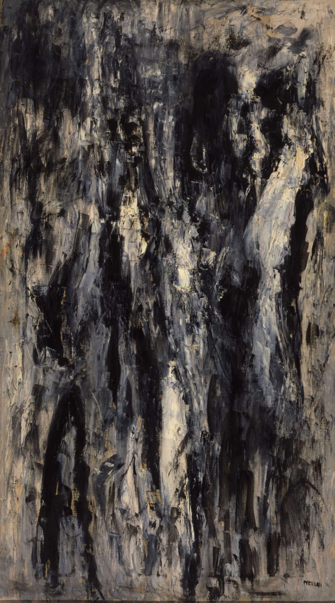 Gino Meloni, La cascada (1957; óleo sobre lienzo; Milán, Museo della Permanente, depósito de la Collezione Magliano Pellegrini) Gino Meloni, La cascada (1957; óleo sobre lienzo; Milán, Museo della Permanente, depósito de la Collezione Magliano Pellegrini)