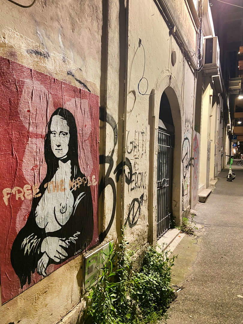 boobs street The Mona Lisa with her boobs out: it's Laika's street art piece for Free  Nipple Day