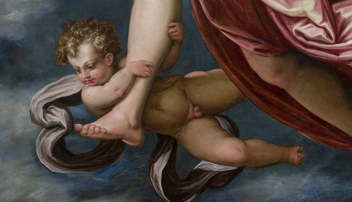 Giorgio Vasari, Die Wohltätigkeit, Detail. Tafel, 266 x 153,4 cm. Außen, Mailand, Pinacoteca di Brera Credit © Gallerie dell'Accademia, Fotoarchiv, Foto Matteo De Fina, 2021.