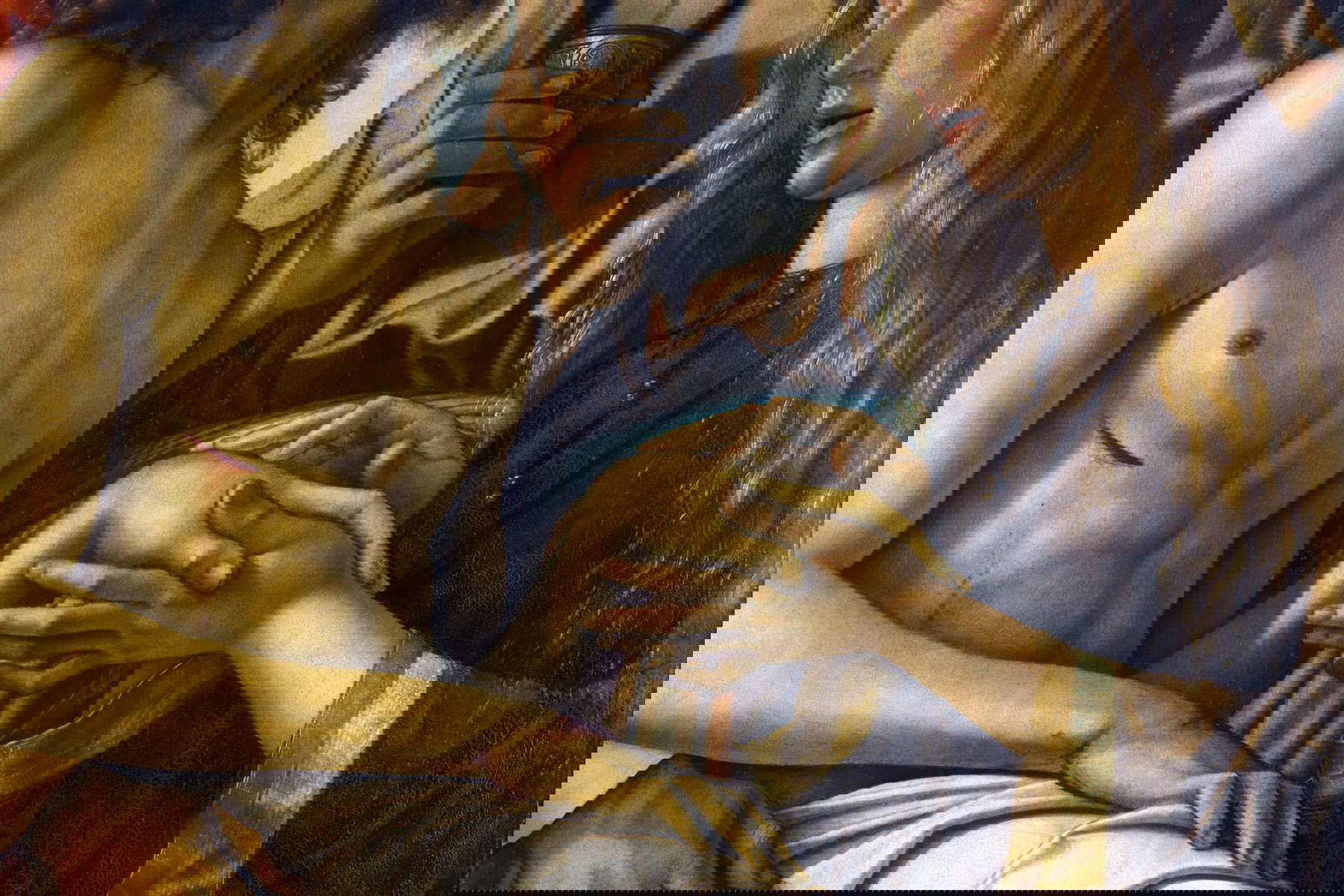 Giovanni Bellini, Lamentation over the Dead Christ, detail