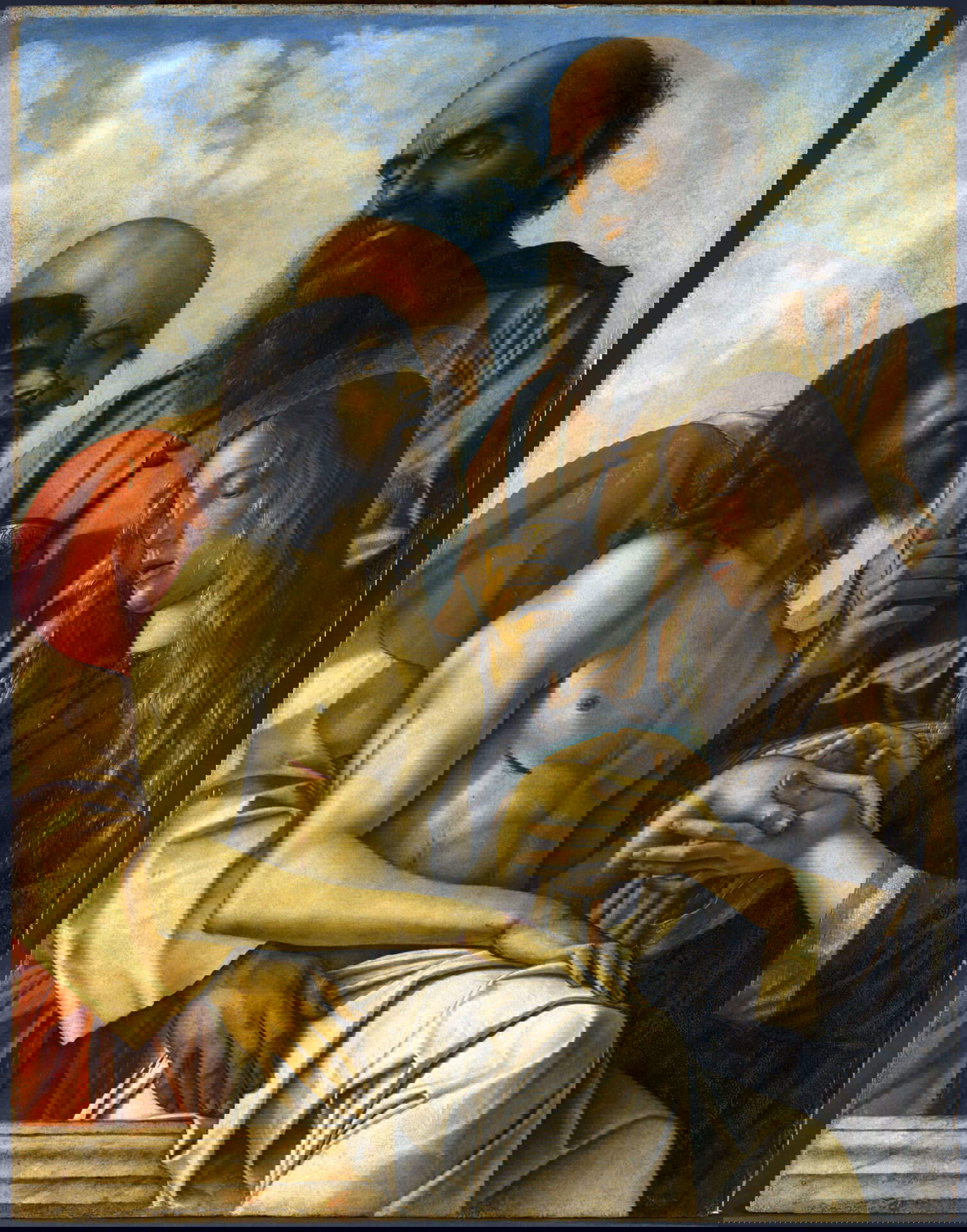 Giovanni Bellini, Lamentation over the Dead Christ (1473-1476; oil on panel, 107 x 84 cm; Vatican City, Vatican Museums)