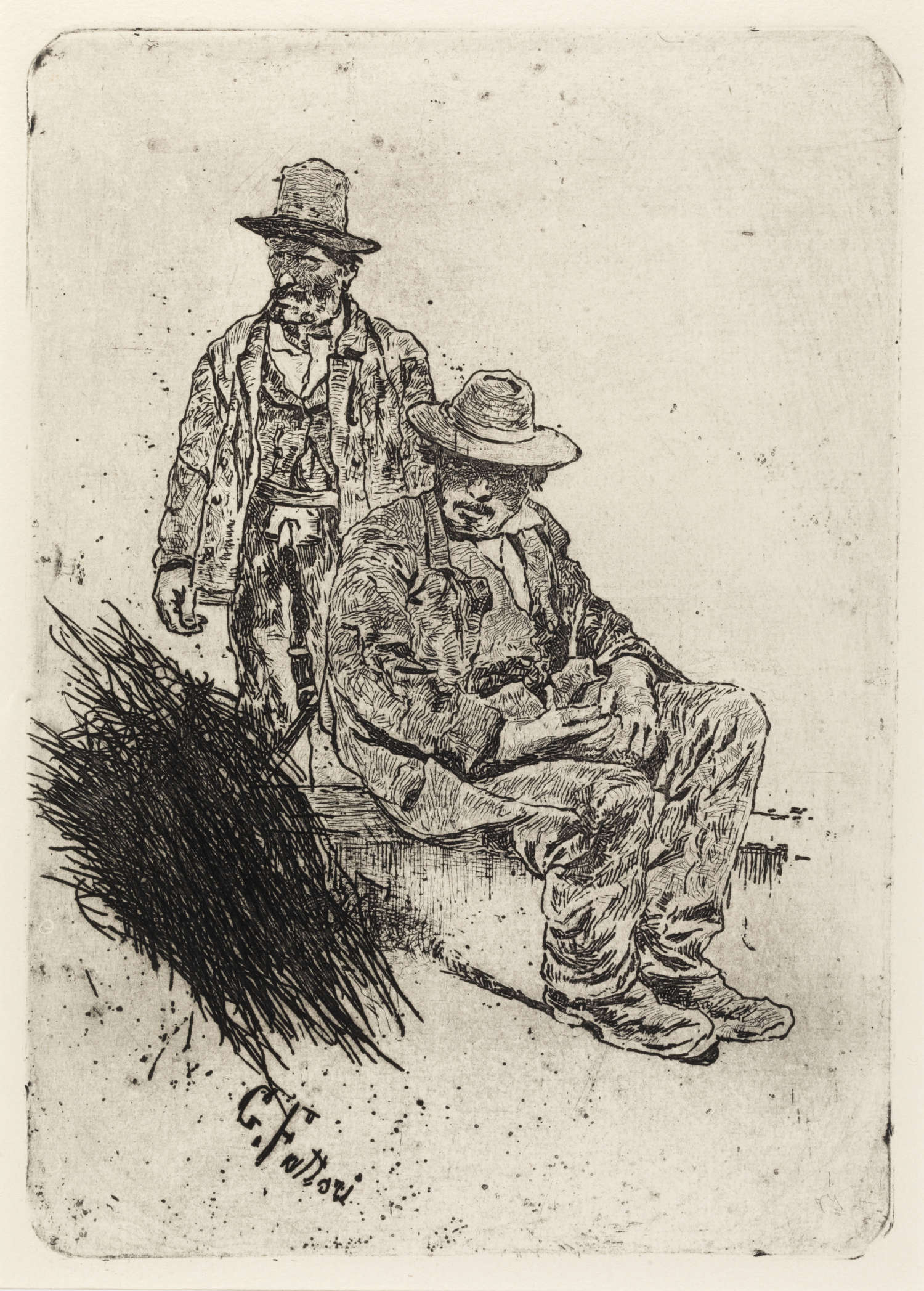 Giovanni Fattori, Butteri (um 1907; Radierung, 242 x 172 mm; Bergamo, Fondazione Accademia Carrara) Giovanni Fattori, Butteri (um 1907; Radierung, 242 x 172 mm; Bergamo, Fondazione Accademia Carrara)