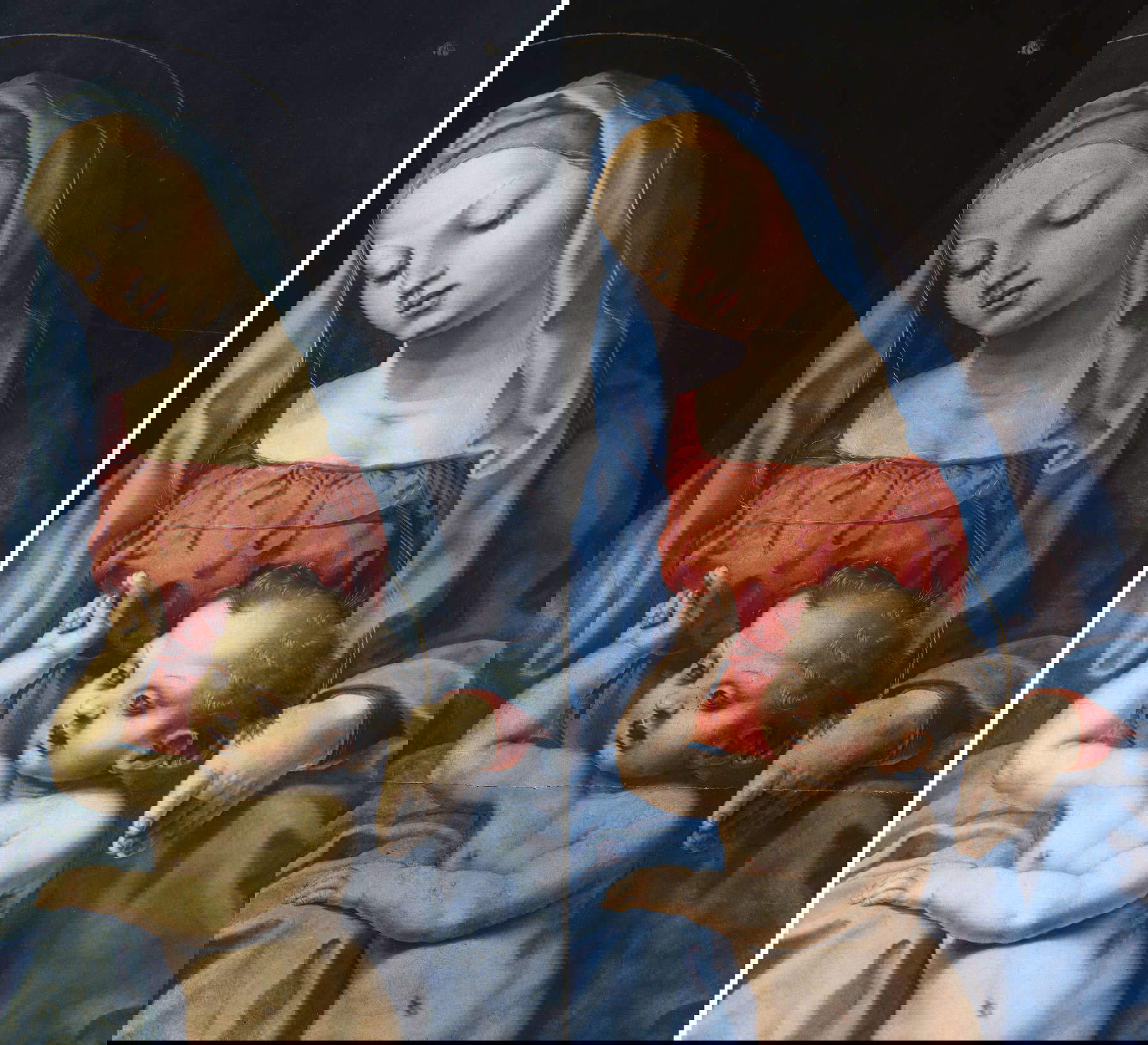 Detail vor und nach der Restaurierung