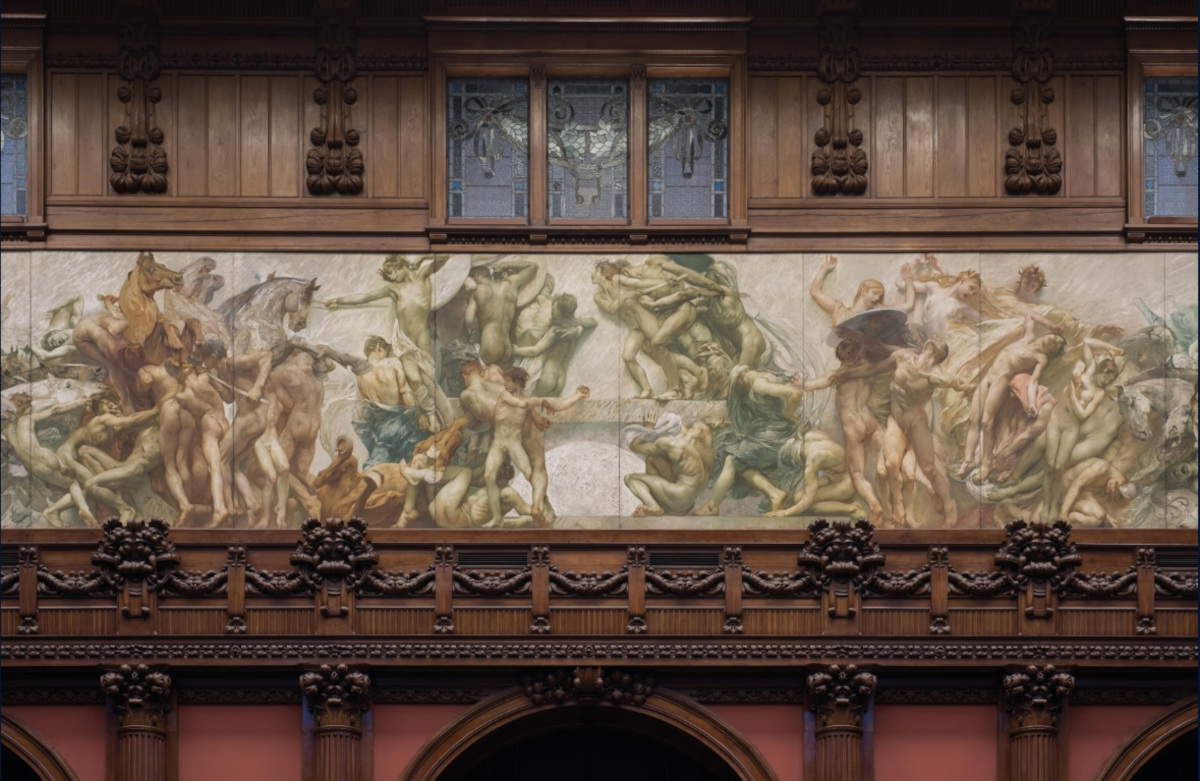 Detalle del friso de Giulio Aristide Sartorio