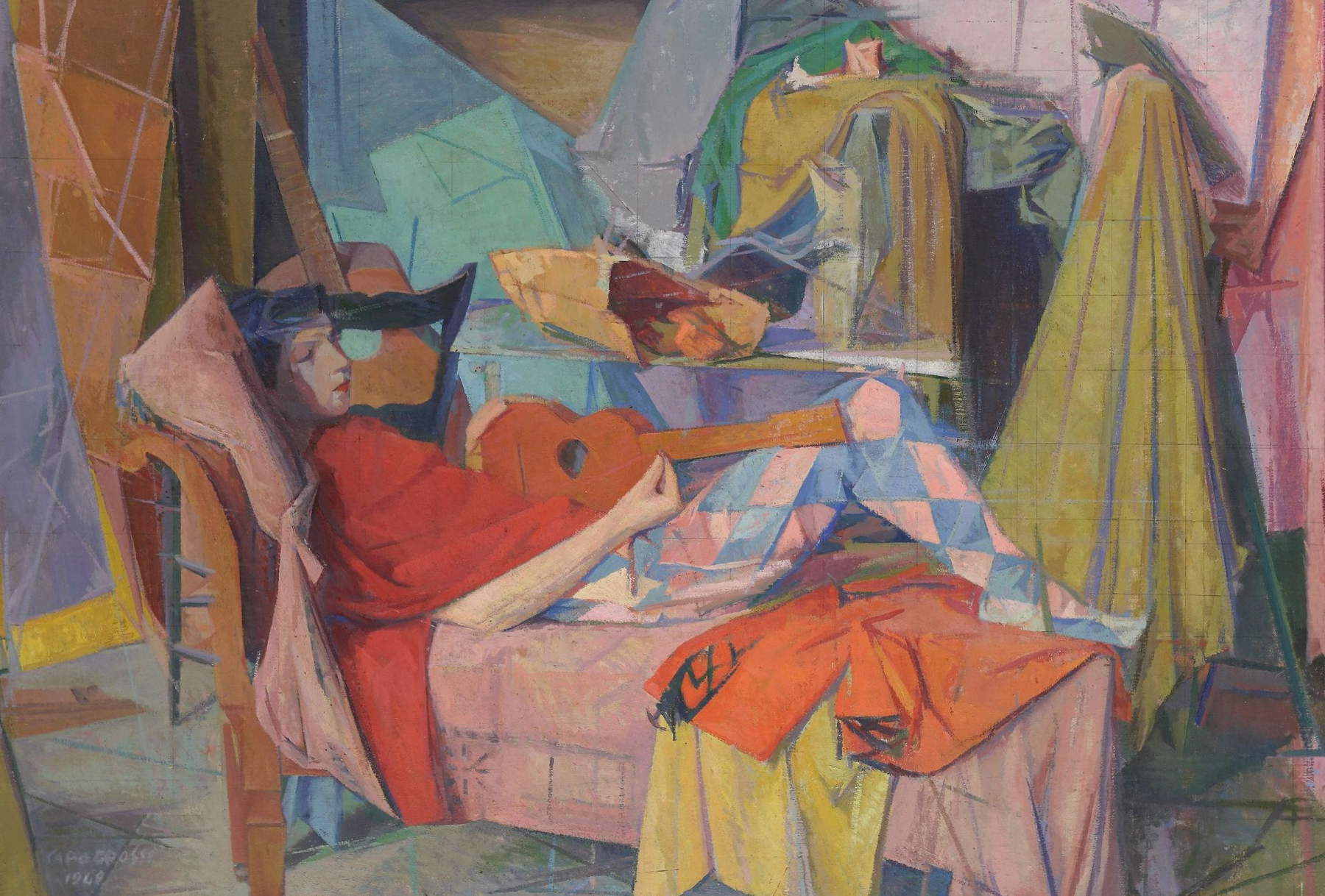 Giuseppe Capogrossi, Le due chitarre (1948; olio su tela, 150 x 100 cm; Roma, Galleria Nazionale d'Arte Moderna e Contemporanea) Giuseppe Capogrossi, Le due chitarre (1948; olio su tela, 150 x 100 cm; Roma, Galleria Nazionale d'Arte Moderna e Contemporanea)
