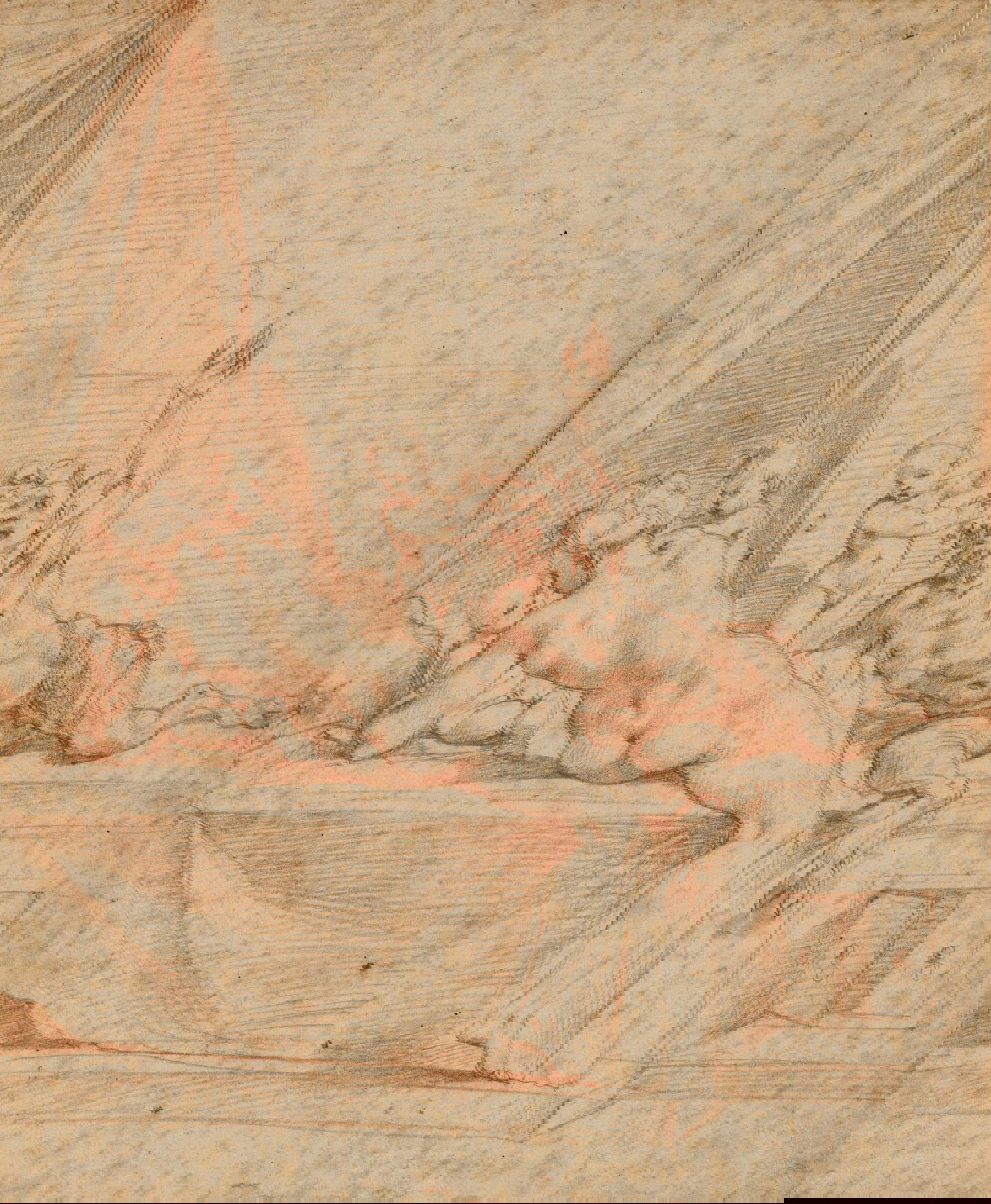 Giuseppe Cesari, dit Cavalier d'Arpino, Nymphe et satyre (sanguine, 286 x 235 mm) Giuseppe Cesari, dit Cavalier d'Arpino, Nymphe et satyre (sanguine, 286 x 235 mm)