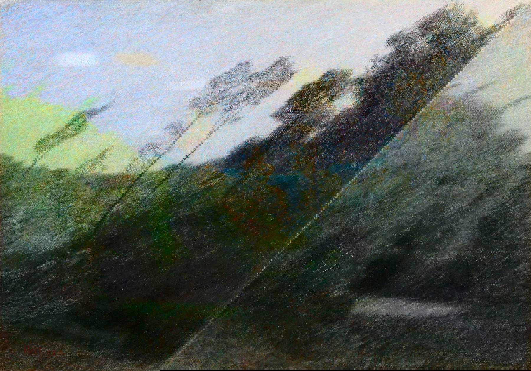 Giuseppe Pellizza da Volpedo, Mattino d'estate (1905; olio su tela applicata su tavola, 47,2 x 66,8 cm) Giuseppe Pellizza da Volpedo, Mattino d'estate (1905; olio su tela applicata su tavola, 47,2 x 66,8 cm)