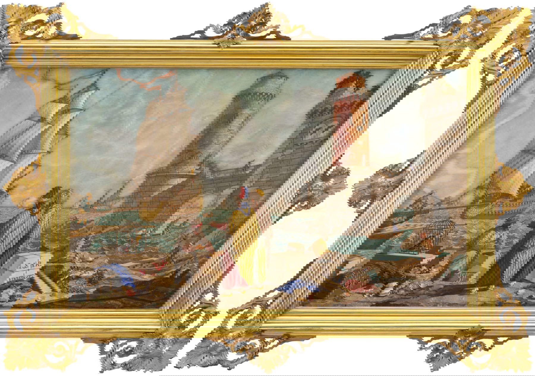 Giuseppe Zocchi (dibujo), Opificio delle Pietre Dure (realización), Panel de piedras semipreciosas que representa el puerto de Livorno (hacia 1765-1770; piedras semipreciosas, 48,5 x 79,5 cm) Giuseppe Zocchi (dibujo), Opificio delle Pietre Dure (realización), Panel de piedras semipreciosas que representa el puerto de Livorno (hacia 1765-1770; piedras semipreciosas, 48,5 x 79,5 cm)