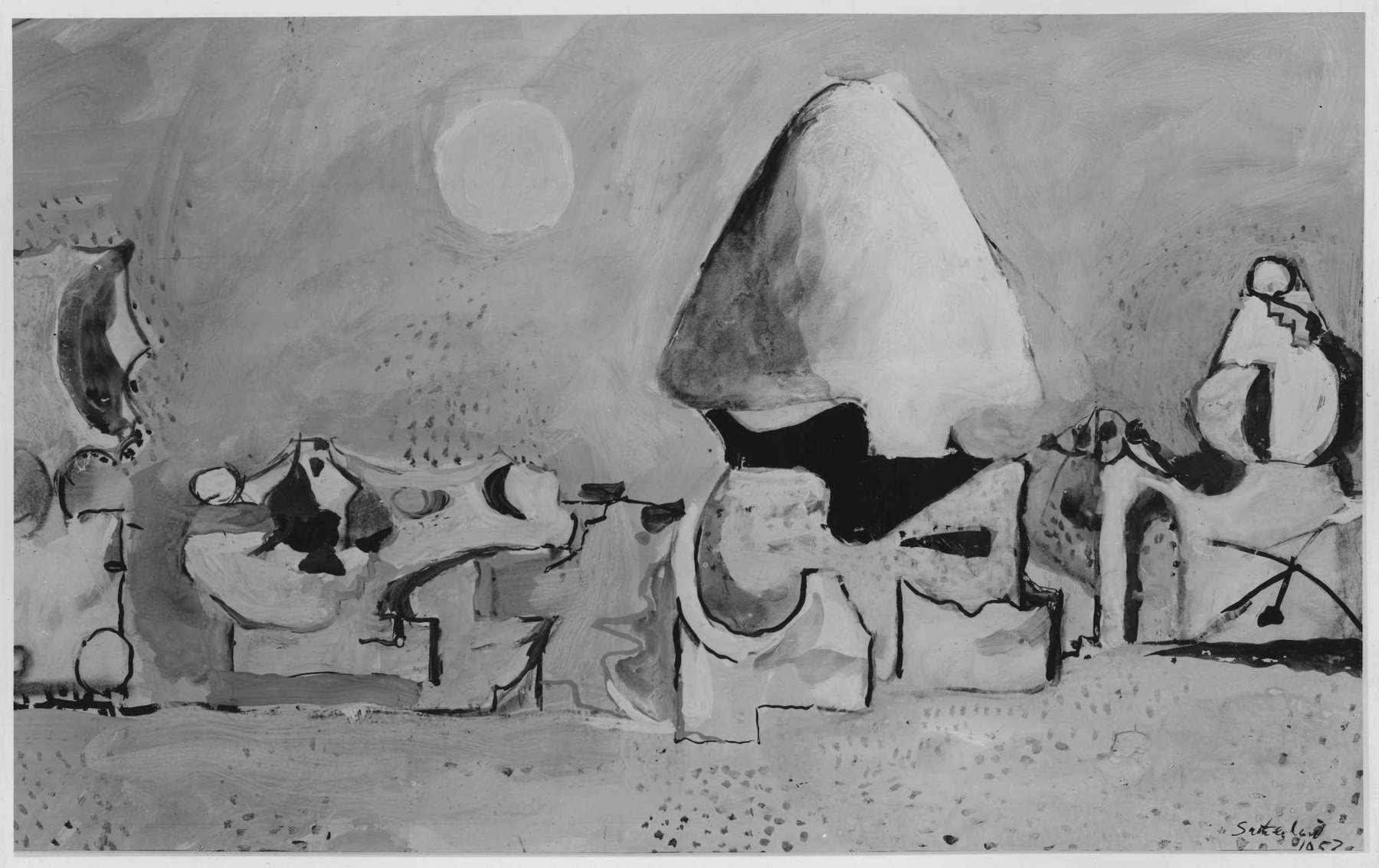 Graham Sutherland, Estudio para paisaje y hierbas (1952; témpera sobre papel; Bolonia, MAMbo; Procedencia: Galleria Galatea, Turín, Compra, 1963) Graham Sutherland, Estudio para paisaje y hierbas (1952; témpera sobre papel; Bolonia, MAMbo; Procedencia: Galleria Galatea, Turín, Compra, 1963)