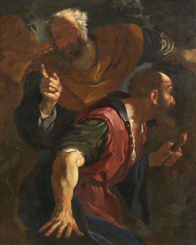 Giovanni Francesco Barbieri detto il Guercino, I vecchioni (1617-1618; olio su tela, 120,5 x 100 cm)