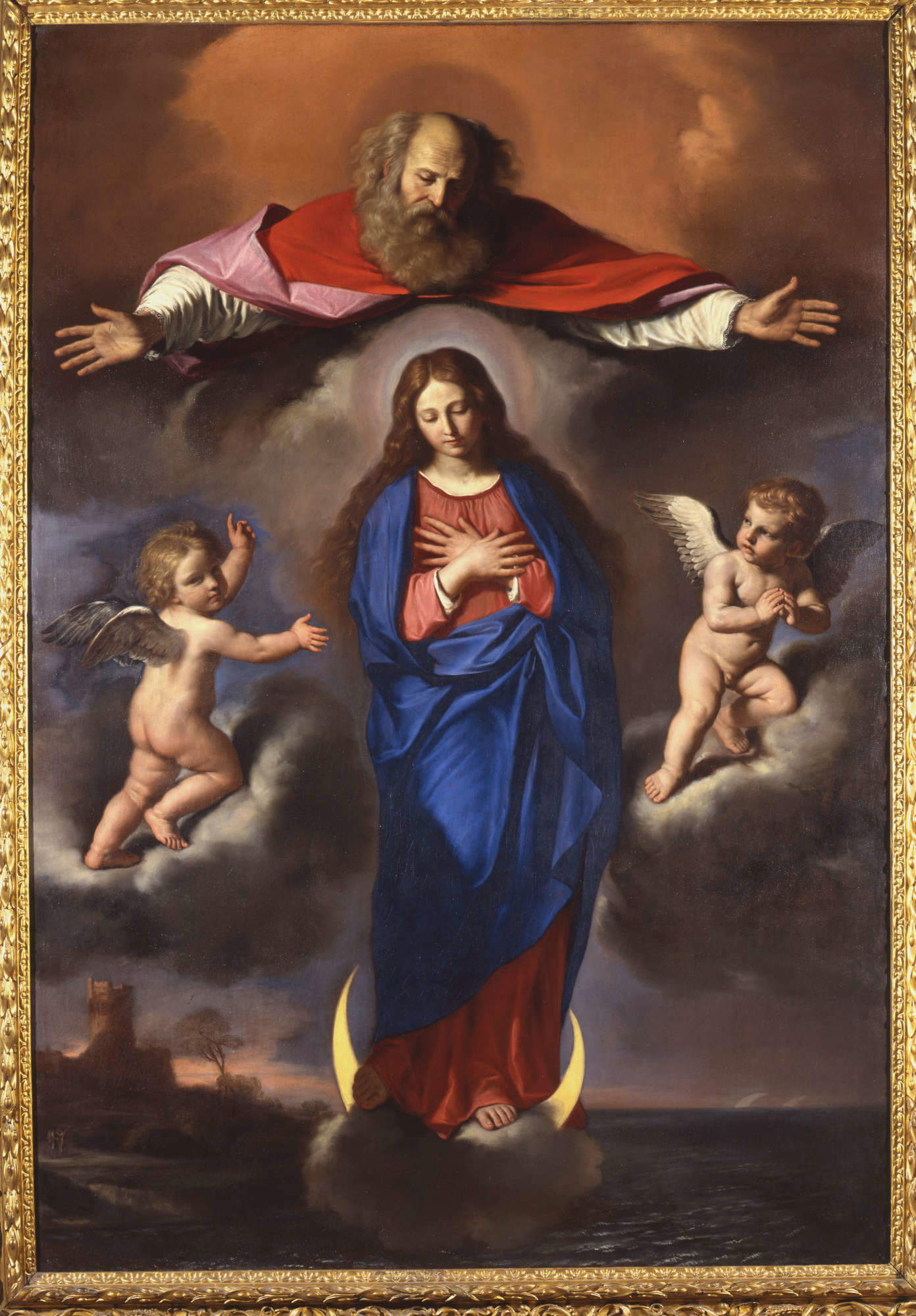 Guercino, Unbefleckte Empfängnis (1656; Öl auf Leinwand, 259 x 180 cm; Ancona, Pinacoteca Civica Francesco Podesti). Mit freundlicher Genehmigung der Pinacoteca Civica  Guercino, Unbefleckte Empfängnis (1656; Öl auf Leinwand, 259 x 180 cm; Ancona, Pinacoteca Civica Francesco Podesti). Mit freundlicher Genehmigung der Pinacoteca Civica