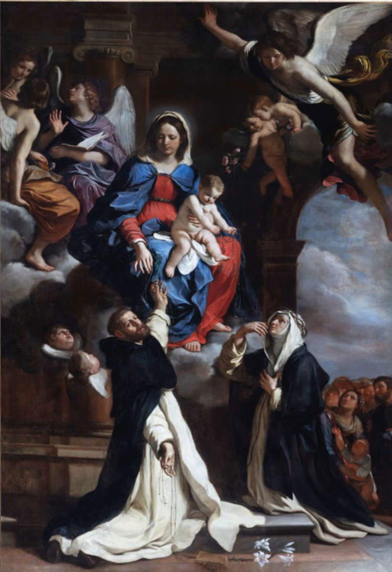 Guercino, Madonna des Rosenkranzes (1637; Öl auf Leinwand, 378 x 255 cm; Turin, San Domenico) Guercino, Madonna des Rosenkranzes (1637; Öl auf Leinwand, 378 x 255 cm; Turin, San Domenico)