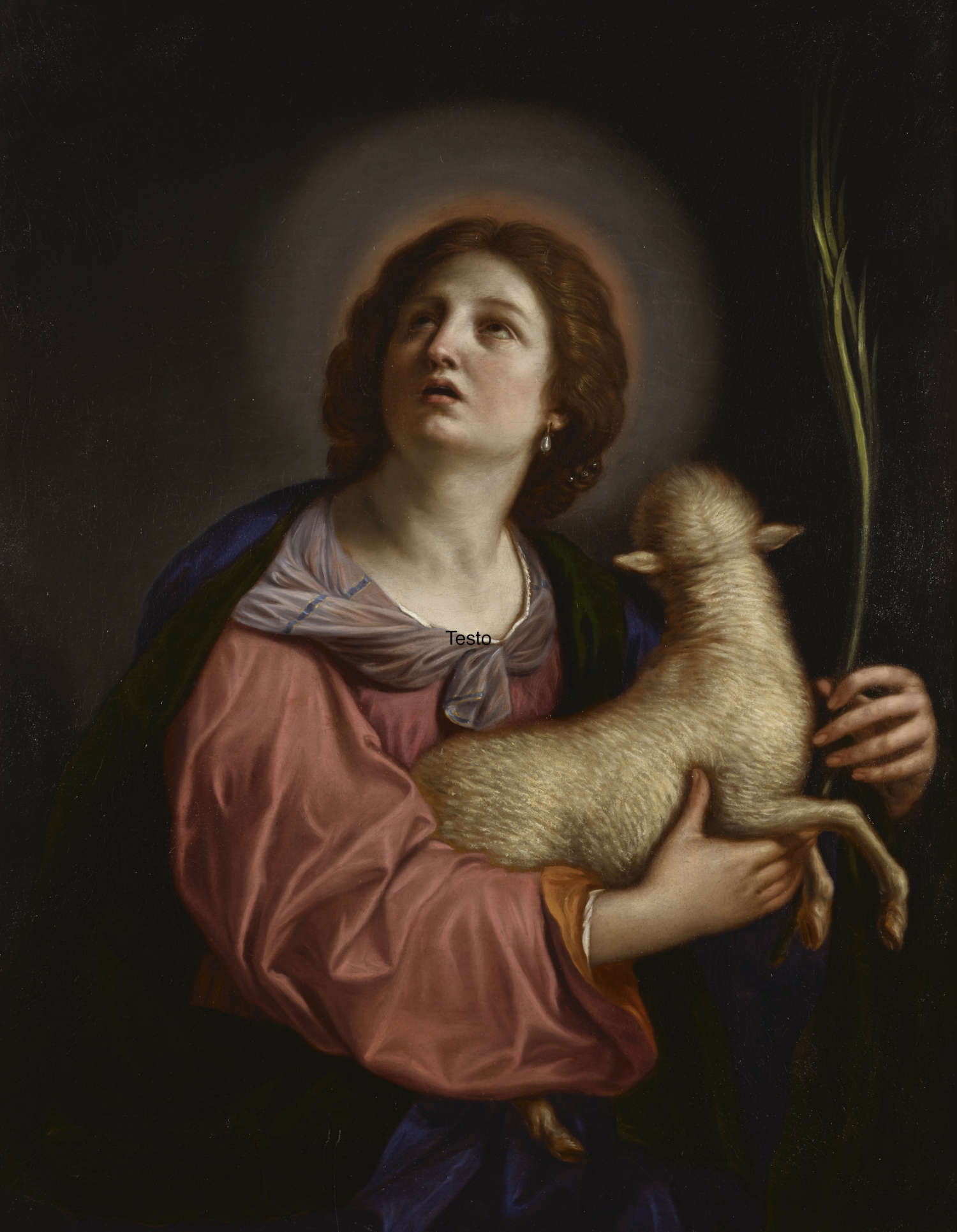 Guercino, Heilige Agnes (1637-1642; Öl auf Leinwand, 116 x 88 cm; Privatsammlung) Guercino, Heilige Agnes (1637-1642; Öl auf Leinwand, 116 x 88 cm; Privatsammlung)