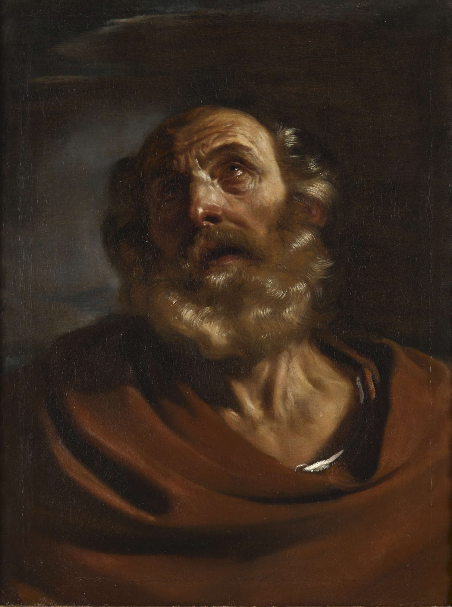Guercino, St. Peter (1625; Öl auf Leinwand, 67 x 50 cm; Privatsammlung) Guercino, St. Peter (1625; Öl auf Leinwand, 67 x 50 cm; Privatsammlung)