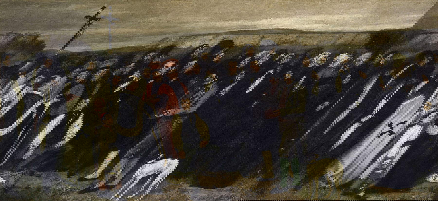 Gustave Courbet, Funérailles à Ornans (1849-1850 ; huile sur toile, 315 x 668 cm ; Paris, musée d'Orsay) Gustave Courbet, Funérailles à Ornans (1849-1850 ; huile sur toile, 315 x 668 cm ; Paris, musée d'Orsay)