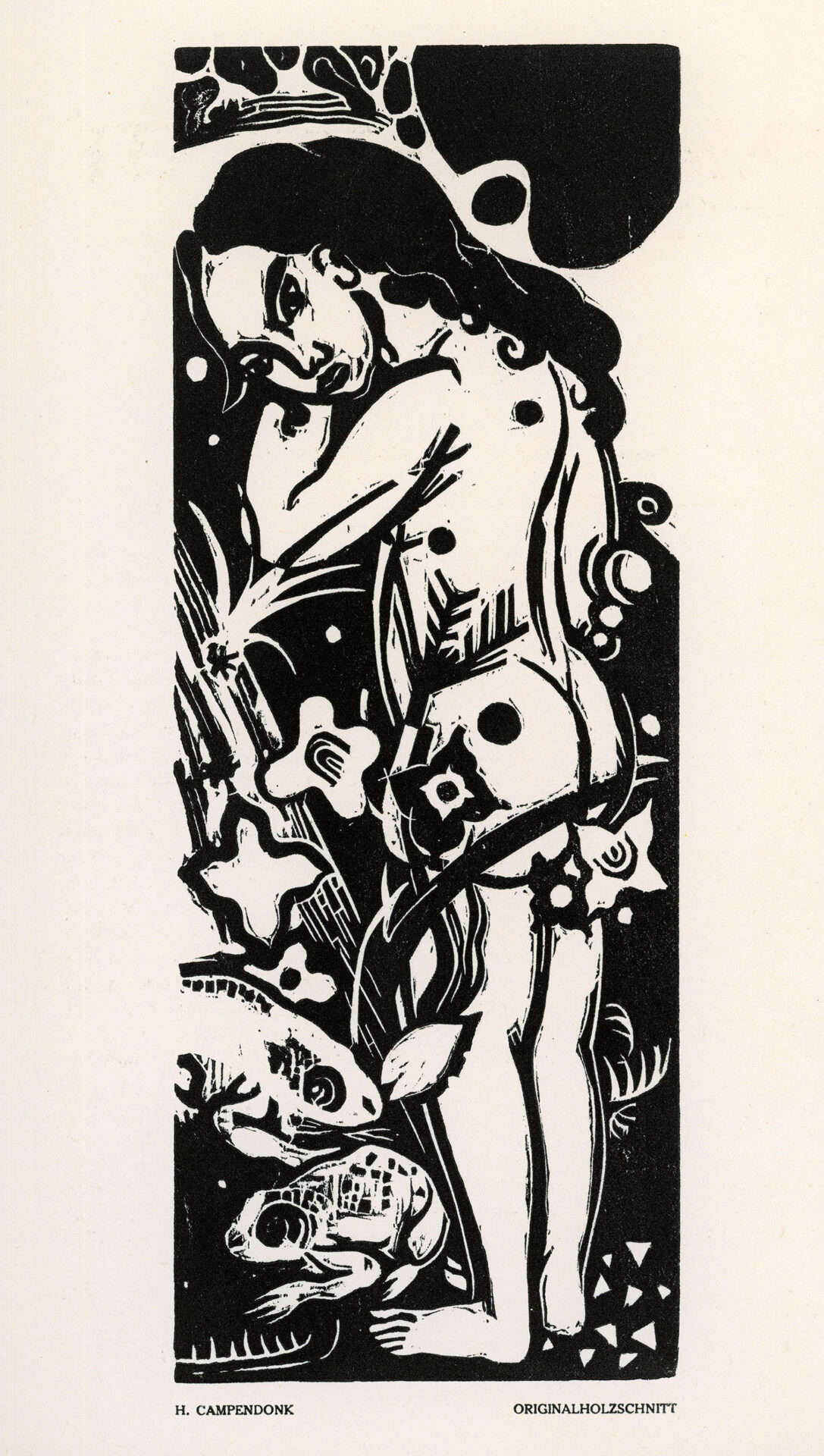 Heinrich Campendonk, Muchacha con ranas (191; xilografía sobre papel, 23,8 × 9,1 cm; Colección Werner Coninx, en préstamo permanente en el Museo Comunale d'Arte Moderna Ascona) © 2024, ProLitteris, Zúrich Heinrich Campendonk, Muchacha con ranas (191; xilografía sobre papel, 23,8 × 9,1 cm; Colección Werner Coninx, en préstamo permanente en el Museo Comunale d'Arte Moderna Ascona) © 2024, ProLitteris, Zúrich