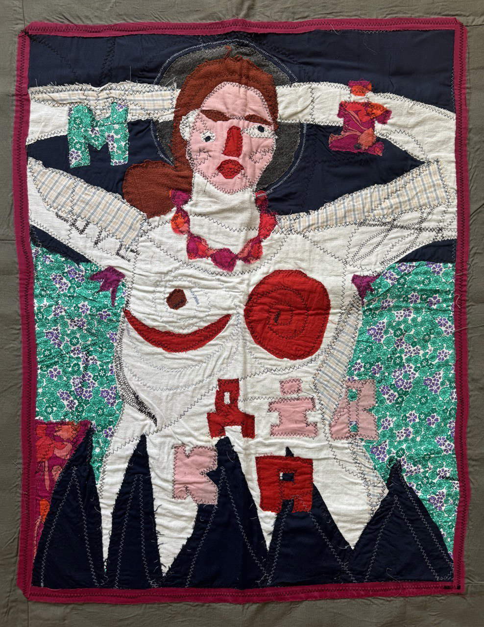Iryna Maksymova, I.M (2024 ; textile, 80 x 65 cm)