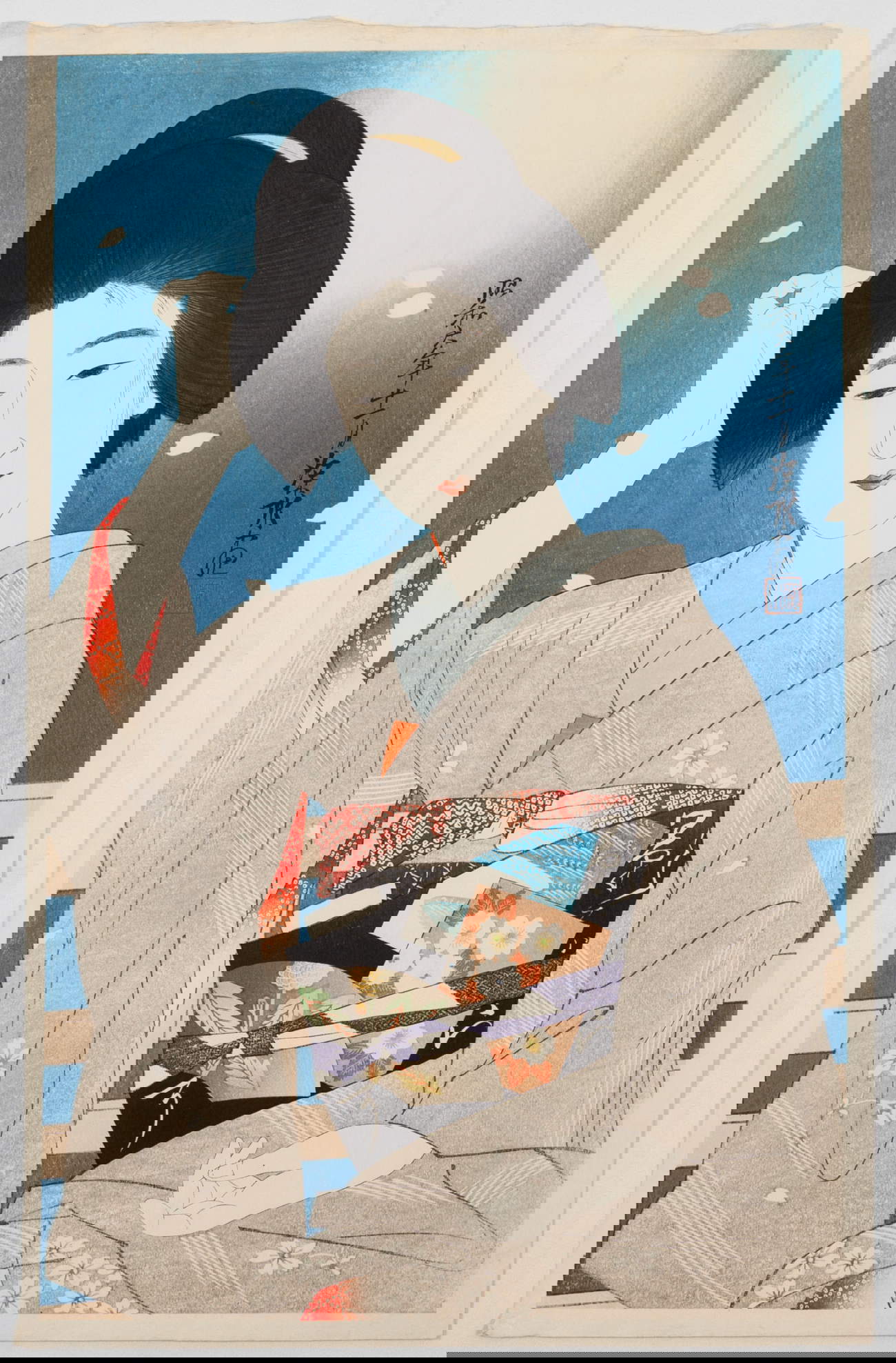 Ito Shinsui, Hazy Moon on a Spring Night (1931; 27.7 x 43.5 cm; Publisher Watanabe Shozaburo)