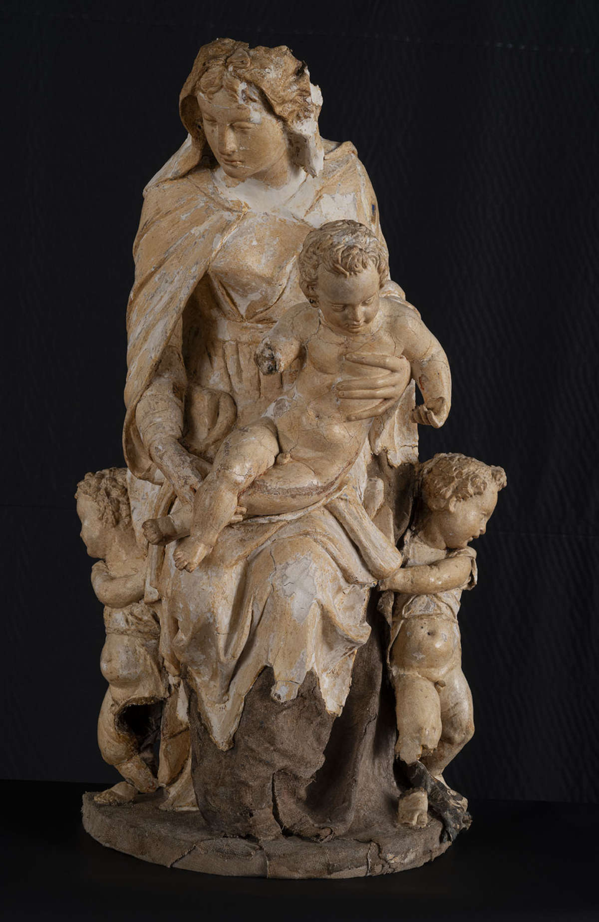 Jacopo Tatti known as Sansovino (attributed), Madonna and Child with Two Putti (c. 1532; sculpture in canvas, papier-mâché and stucco; Venice, Collections I.P.A.V.- Istituzioni Pubbliche di Assistenza Veneziane, inv. no. 600) Jacopo Tatti known as Sansovino (attributed), Madonna and Child with Two Putti (c. 1532; sculpture in canvas, papier-mâché and stucco; Venice, Collections I.P.A.V.- Istituzioni Pubbliche di Assistenza Veneziane, inv. no. 600)