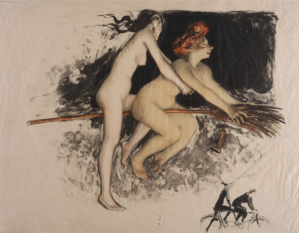 Jean Veber, Streghe moderne (litografia a colori; Collezione Invernizzi)