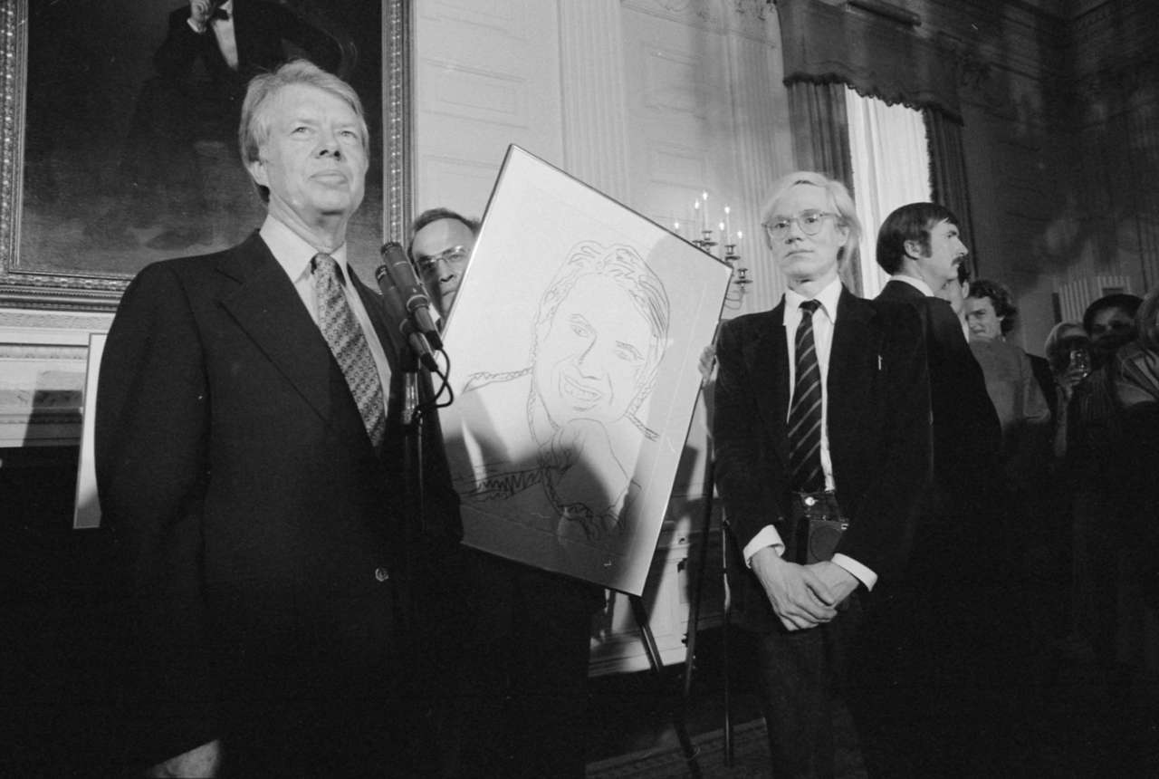Jimmy Carter with Andy Warhol