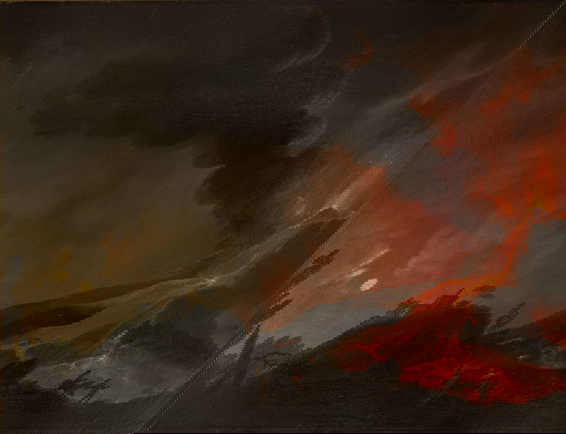 Joseph Wright of Derby, Eruption of the Vesuvius (Eruption of Vesuvius) (1780-1790; oil on paper applied to board; Hamburg, Galerie Hans) &copy; 2024 Galerie Hans, Hamburg