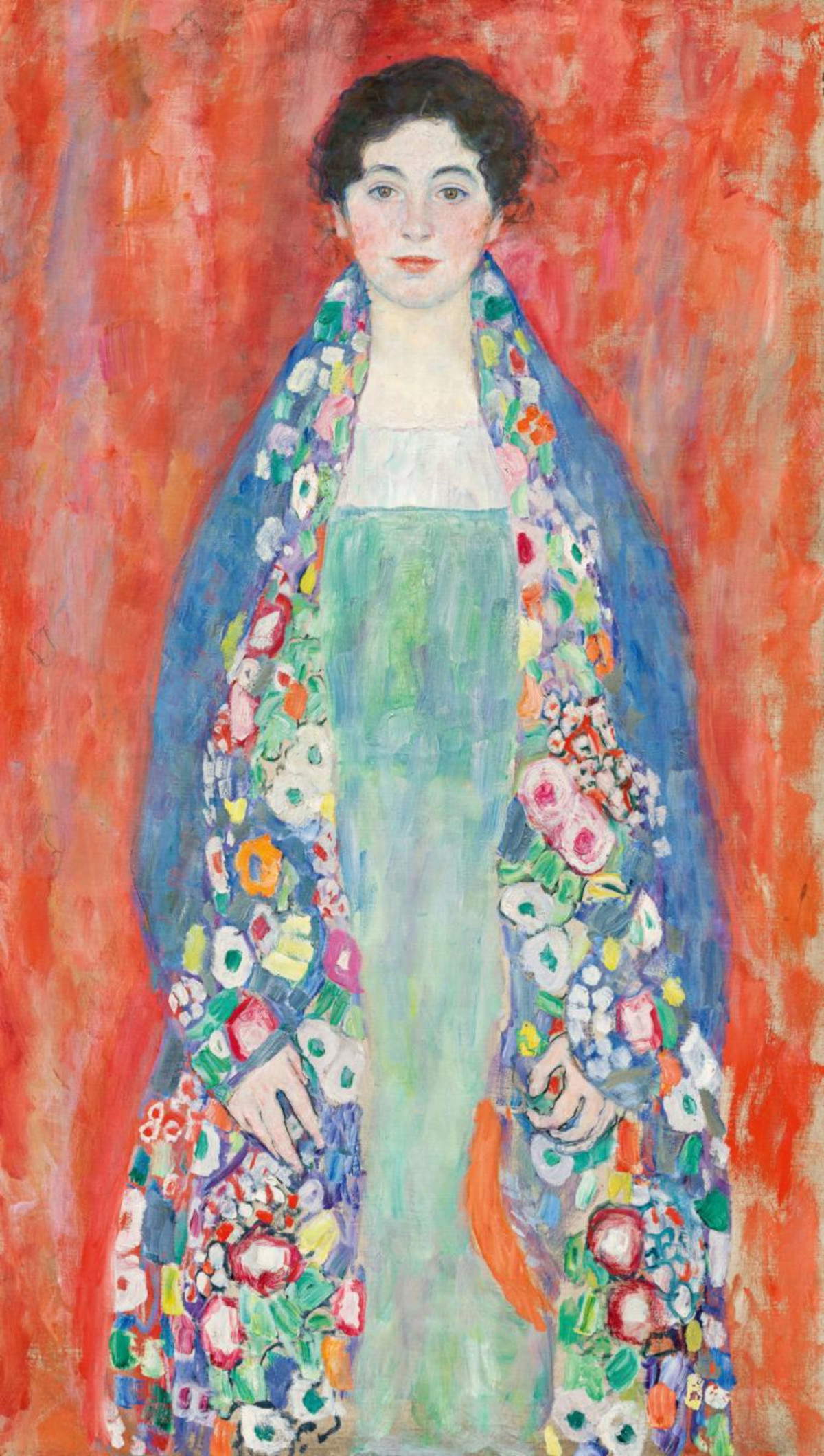 Gustav Klimt, Portrait of Fräulein Lieser (1917; oil on canvas, 140 x 80 cm with frame)
