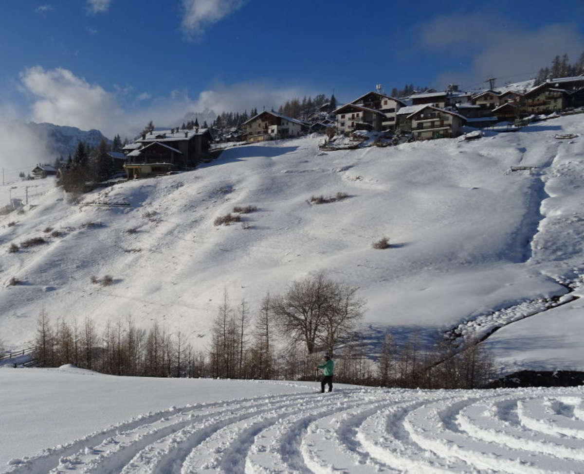 The Snow Labyrinth of Chamois, Valentine's Labyrinth 2024. Photo: Gian Mario Navillod