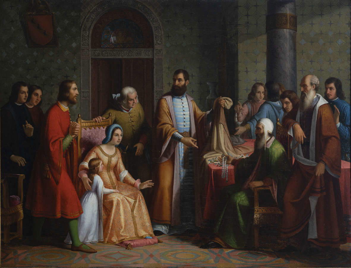 Leonardo Gavagnin, Le retour de Marco Polo (1848 ; huile sur toile, 64,50 x 85 cm ; Venise, Museo Correr) &copy; Archivio Fotografico - Fondazione Musei Civici di Venezia