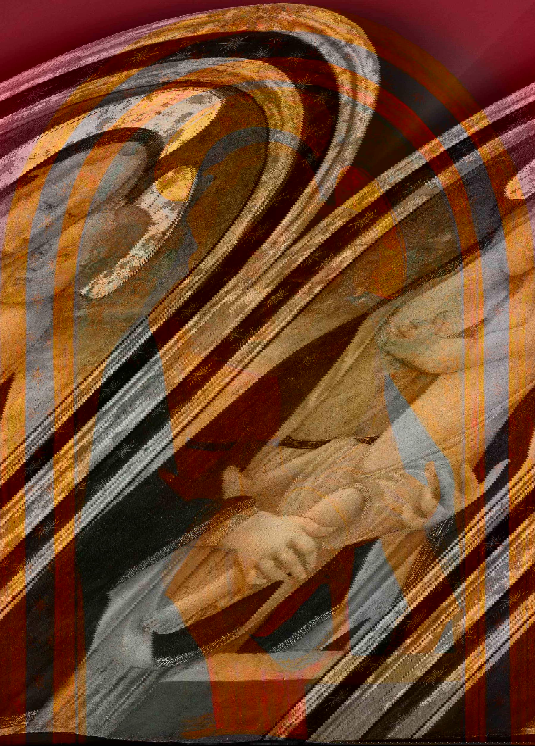 Lorenzo di Giovanni di Nofri (Florence, nouvelle 1465-1512), Vierge à l'enfant (dernier quart du XVe siècle ; tempera sur panneau, 80x58 cm ; Prato, Museo di Palazzo Pretorio, inv. 1520)