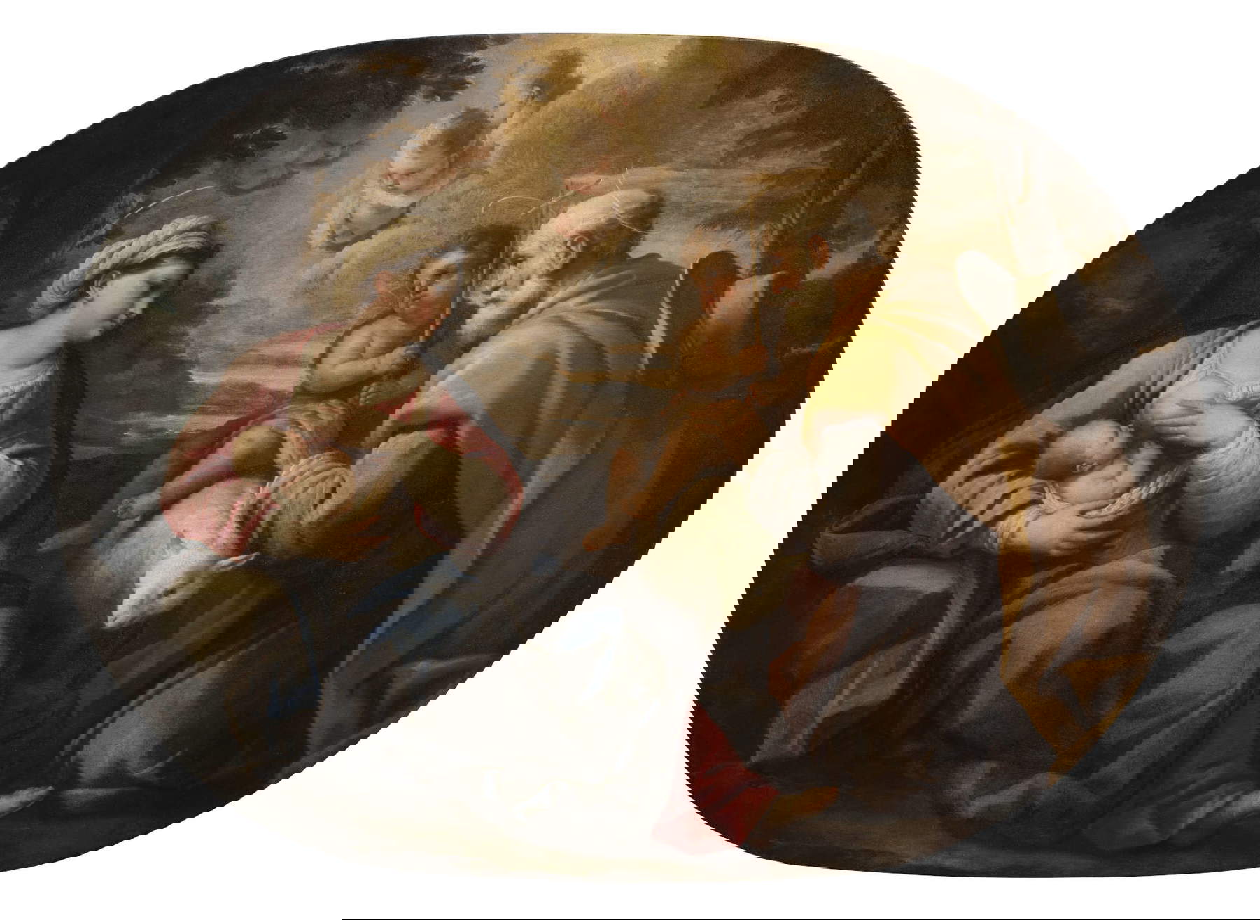 Luca Giordano e collaboratore?, Riposo durante la fuga in Egitto (1675 circa; olio su tela; Vaglia, Fondazione Giuseppe e Margaret De Vito) Luca Giordano e collaboratore?, Riposo durante la fuga in Egitto (1675 circa; olio su tela; Vaglia, Fondazione Giuseppe e Margaret De Vito)