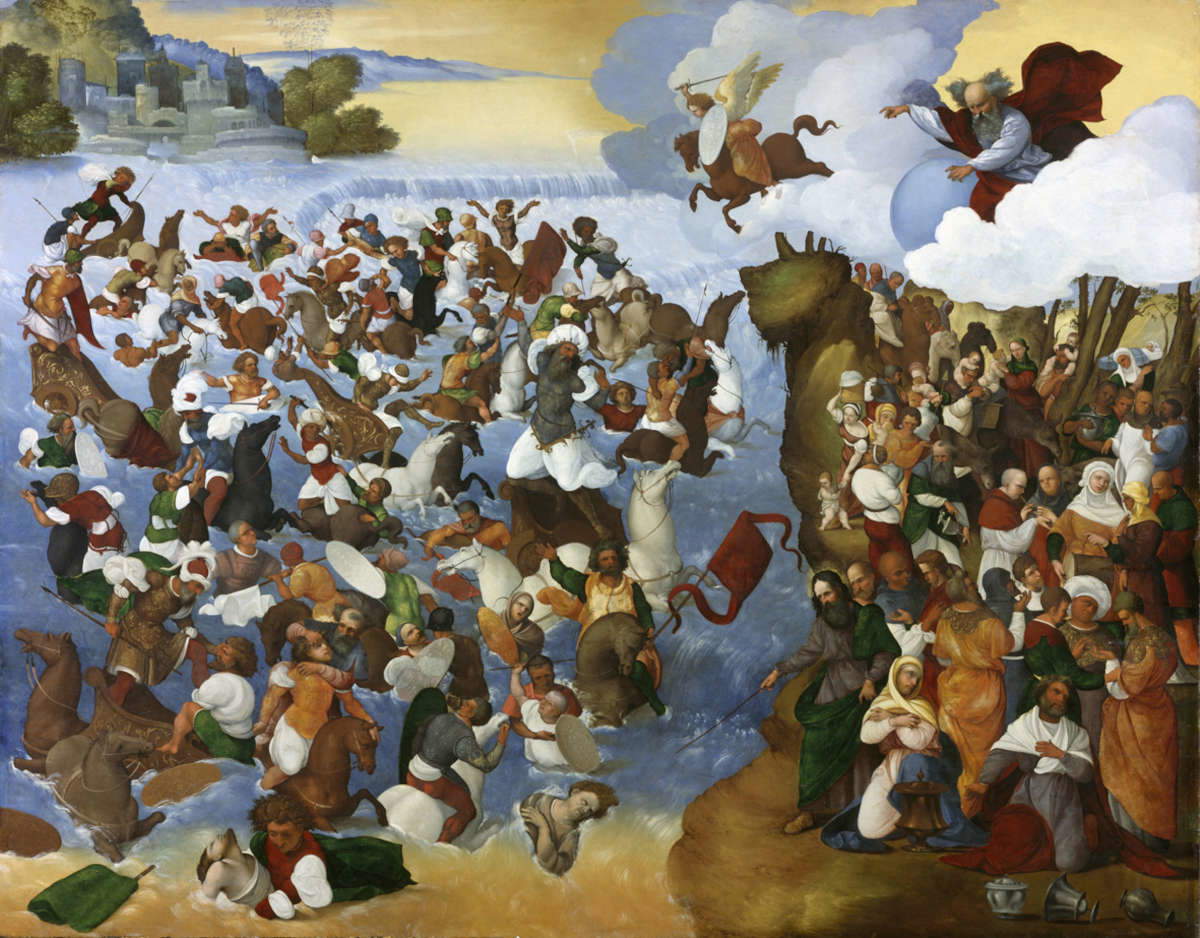 Ludovico Mazzolino, Il passaggio del Mar Rosso (1521; Dublino, National Gallery of Ireland)