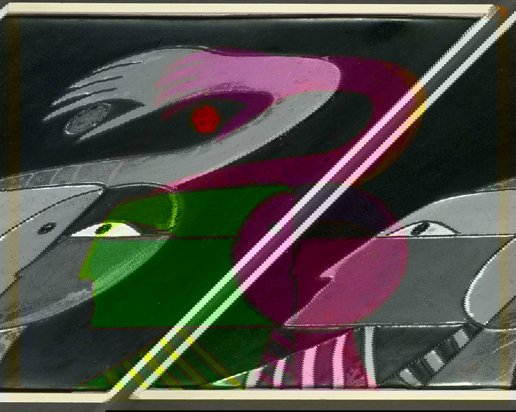 Luisa Albertini, Der Apfel von Eva (1974; Emaille auf Kupfer, 18,5 x 23 cm; Privatsammlung). Foto: Sergio Baricci