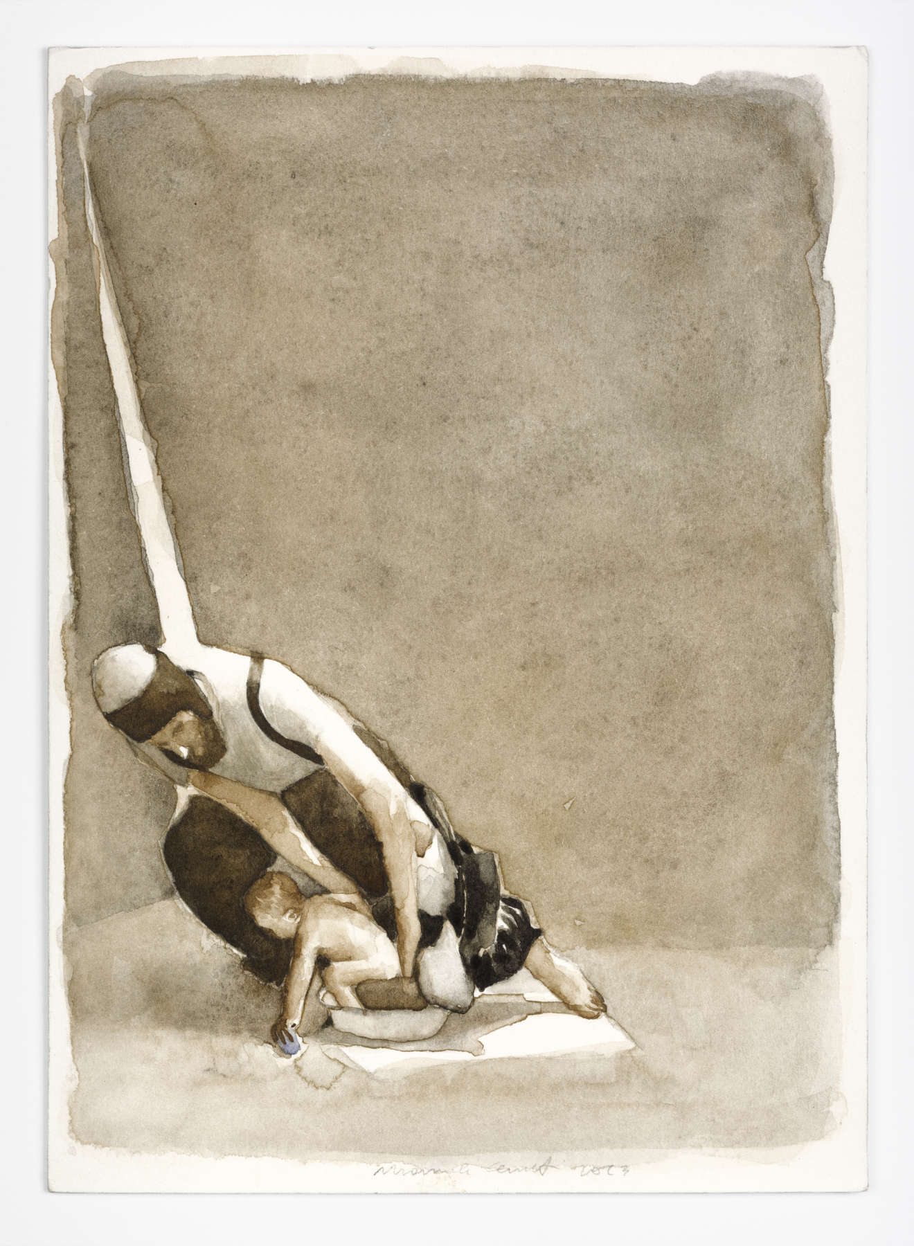 Manuele Cerutti, When the Wind Falls asleep (2023 ; crayon et aquarelle sur papier, 19 x 13,7 cm) &copy; Manuele Cerutti. Avec l'aimable autorisation de l'artiste et de Guido Costa Projects. Photo : Cristina Leoncini