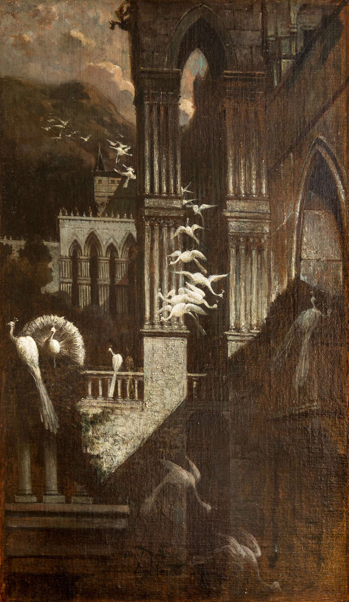 Mario De Maria, The Dance of the Peacocks or Eliana (1886-1890; oil on panel, 75 x 50 cm)