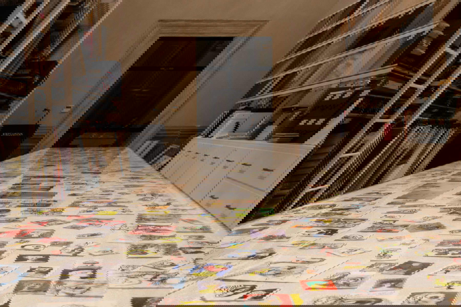 Setting up the exhibition