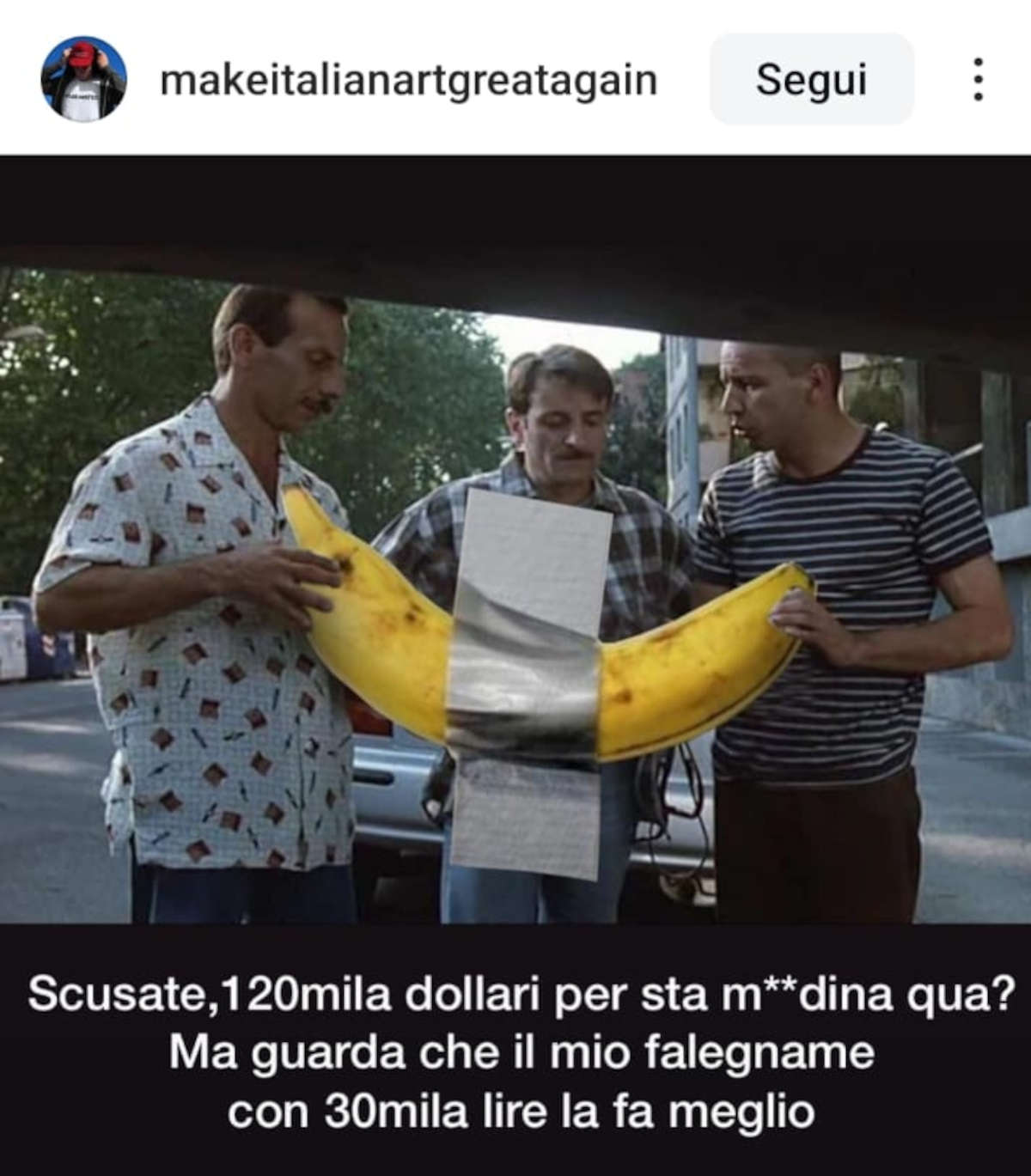 Meme su Comedian, la banana di Cattelan Meme su Comedian, la banana di Cattelan