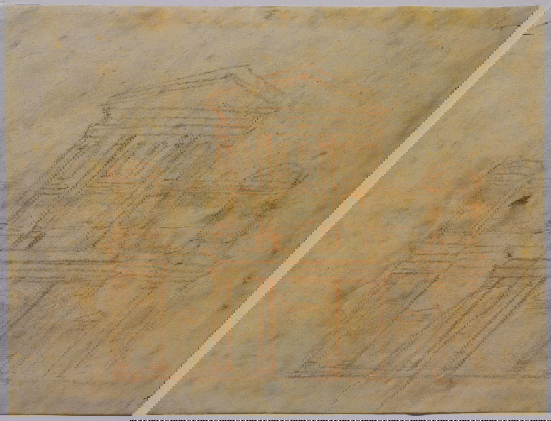 Michelangelo Buonarroti, Projet pour la façade de San Lorenzo (XVIe siècle ; dessin au crayon rouge sur papier, Florence, Fondazione Casa Buonarroti) Michelangelo Buonarroti, Projet pour la façade de San Lorenzo (XVIe siècle ; dessin au crayon rouge sur papier, Florence, Fondazione Casa Buonarroti)