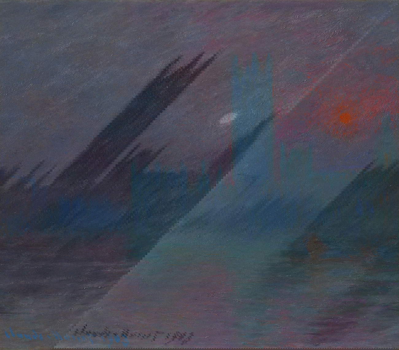 Claude Monet, Houses of Parliament. Sunset (1900-1903; oil on canvas, 81.2 x 92 cm; Hasso Plattner Collection)