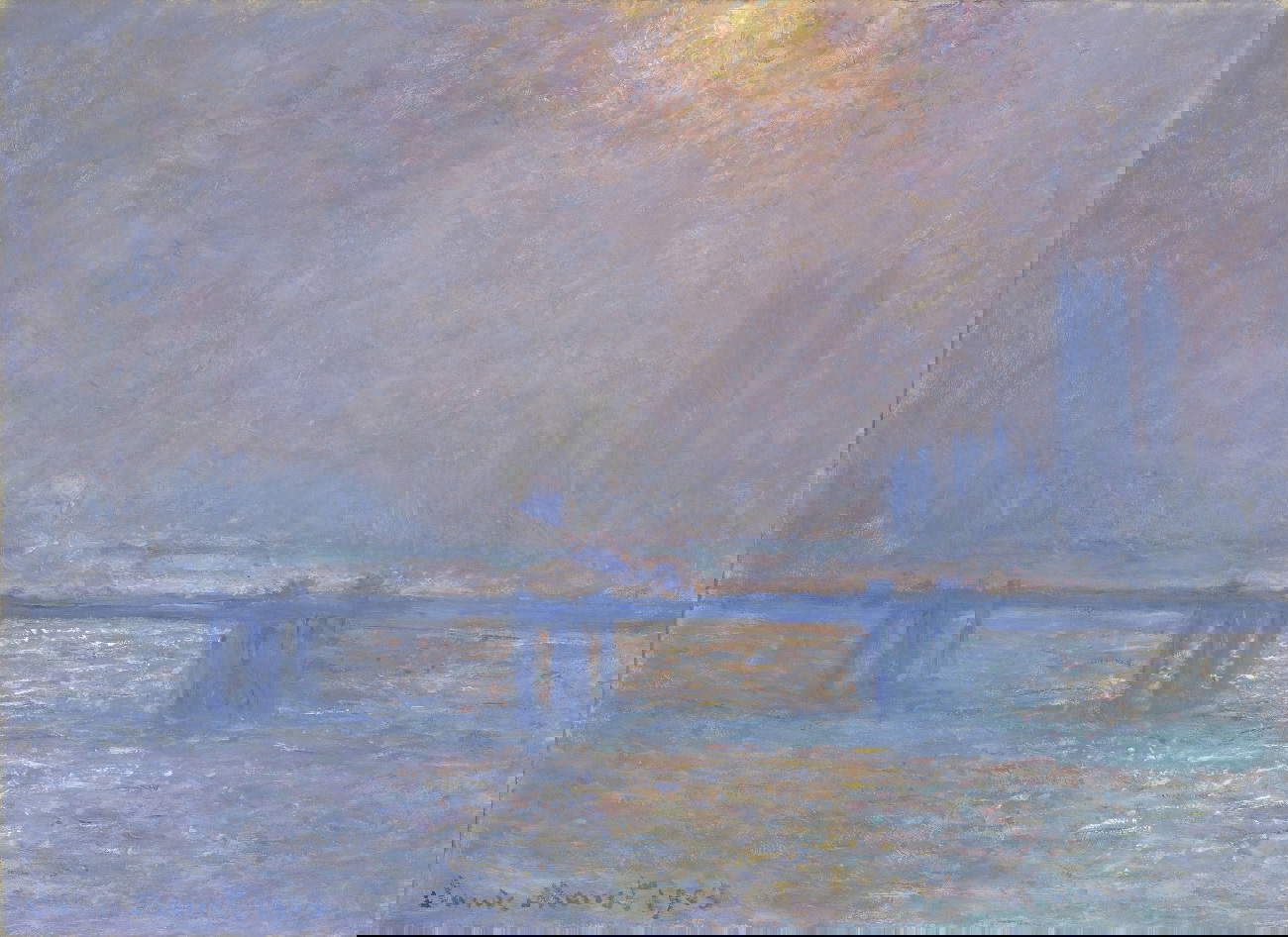 Claude Monet, Charing Cross Bridge, the Thames (1903; oil on canvas; Lyon, Musée des Beaux-Arts. Photo Musée des Beaux-Arts Lyon / Alain Basset