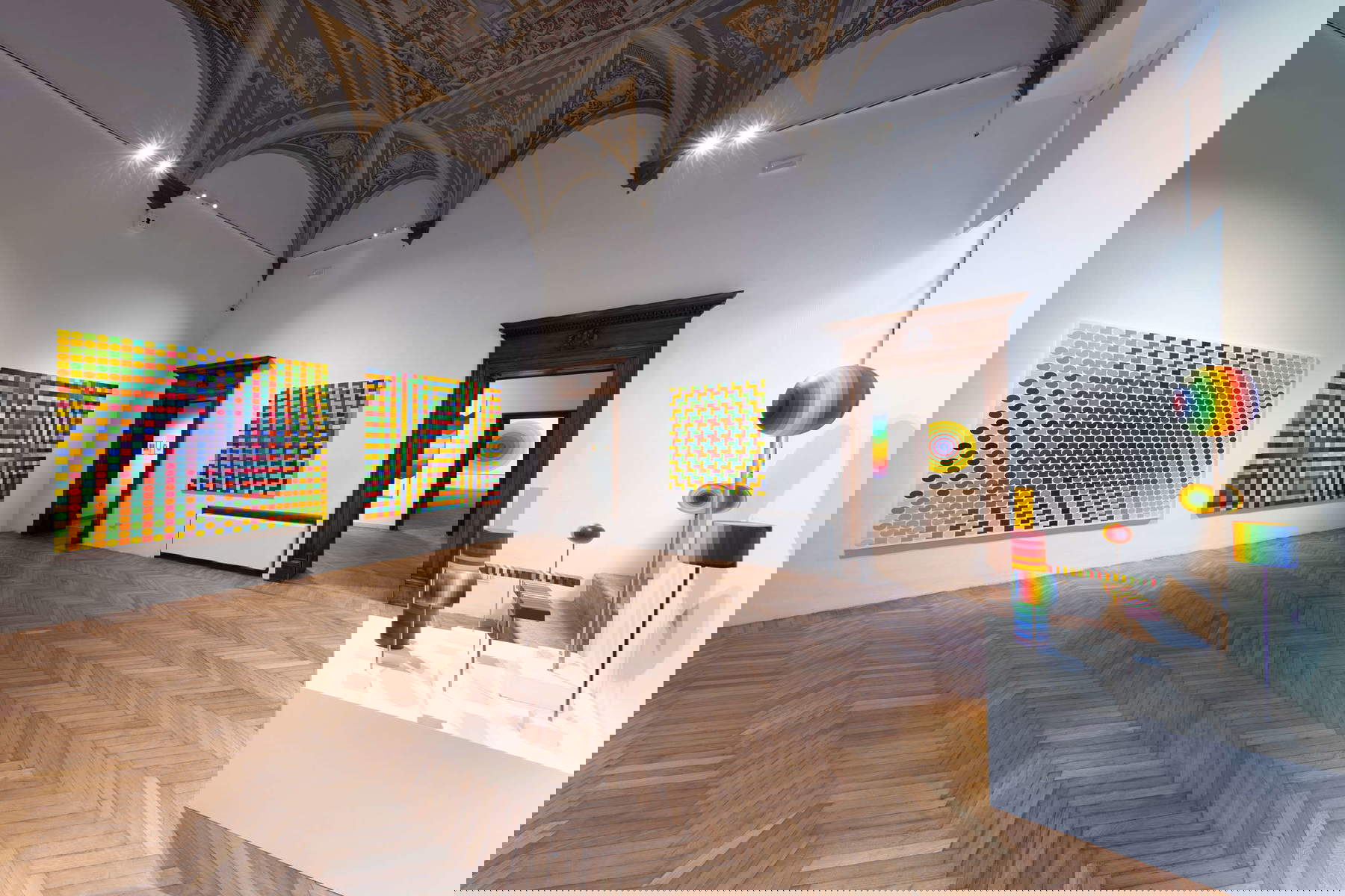 Montaje de la exposición en el Palazzo delle Papesse