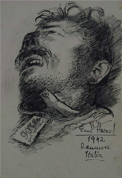 Nande Vidmar, Ecce Homo (1942; Tinte auf Papier, 312 x 220 mm; Murska Sobota, Galerija Murska Sobota)
 Nande Vidmar, Ecce Homo (1942; Tinte auf Papier, 312 x 220 mm; Murska Sobota, Galerija Murska Sobota)